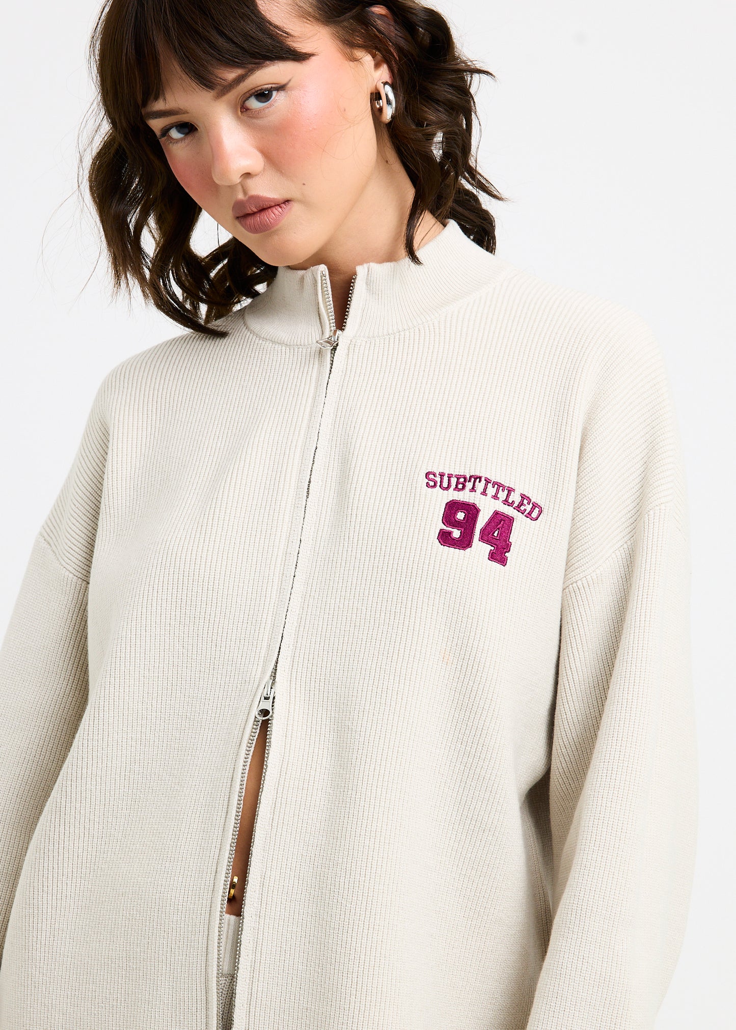 Agnes Rib Double Zip Through Jacket