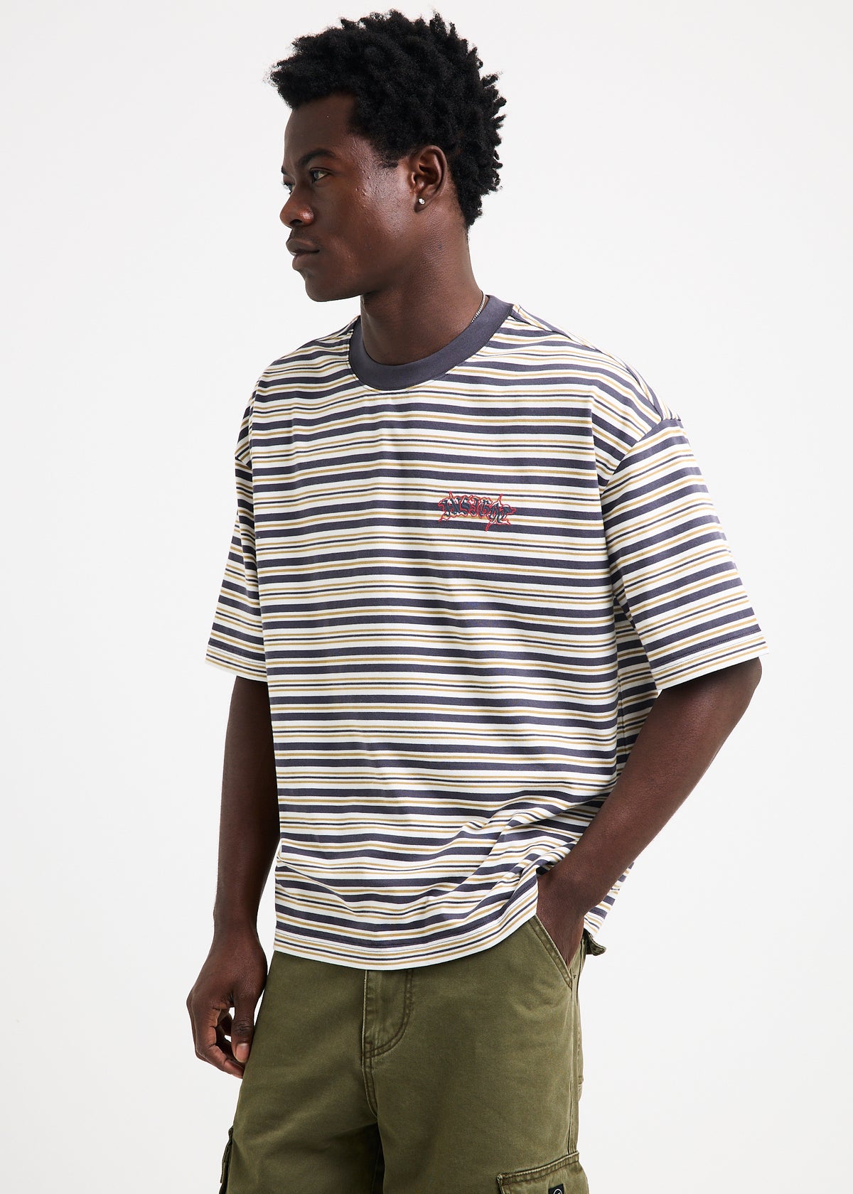 Vonte Printed Striped T-Shirt MULTI STRIPE