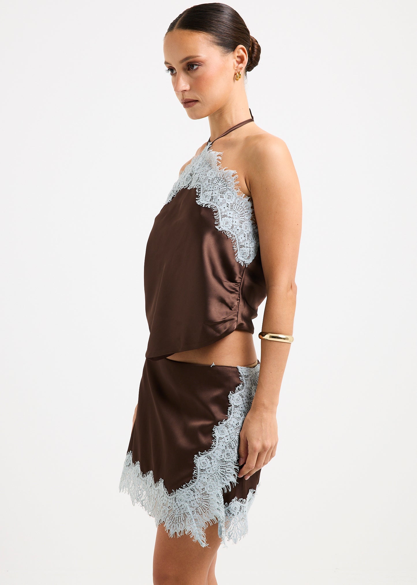 Naomi Satin Lace Halter Top