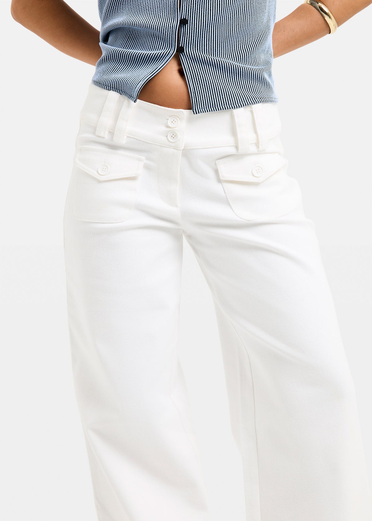Danica Low Wide Pants OFF WHITE