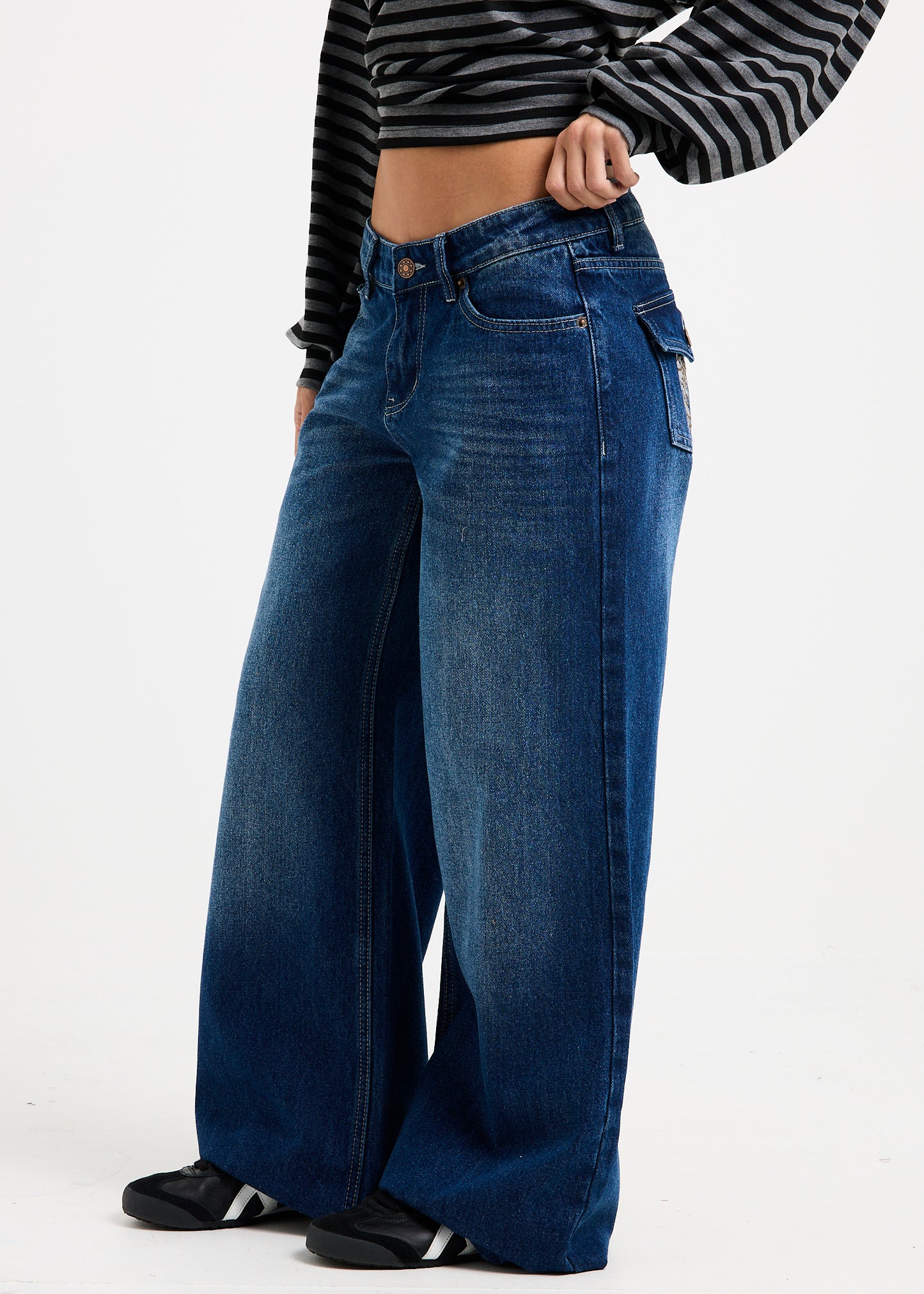 Cindy Low Wide Denim Jeans