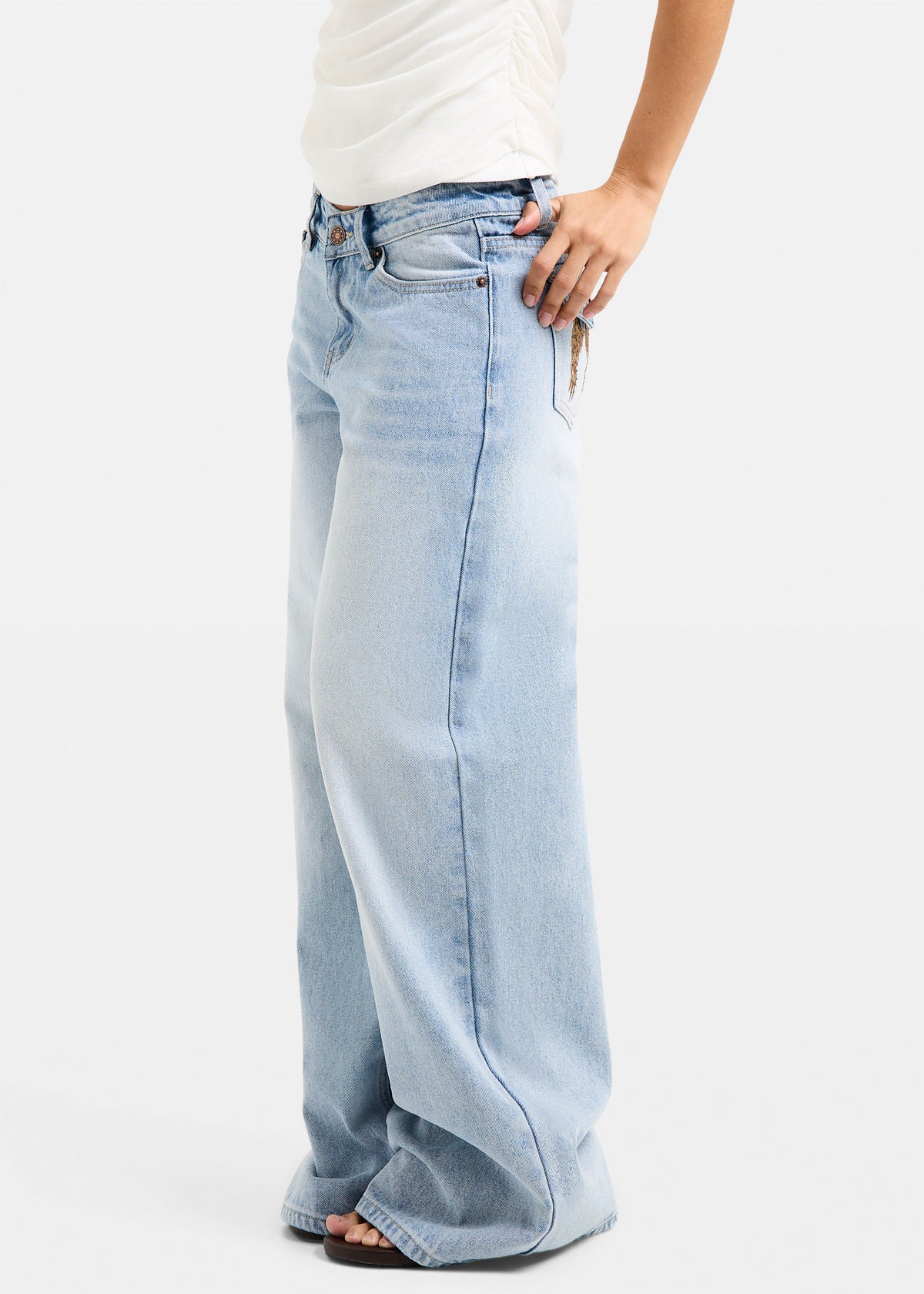 Cindy Low Wide Denim Jeans SALT BLUE