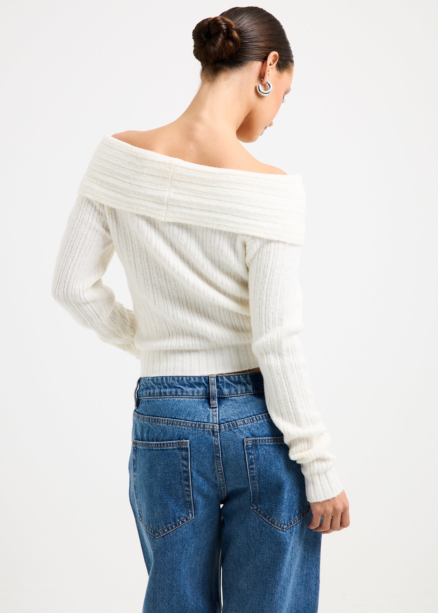 Claudia Off Shoulder Rib Knit Top