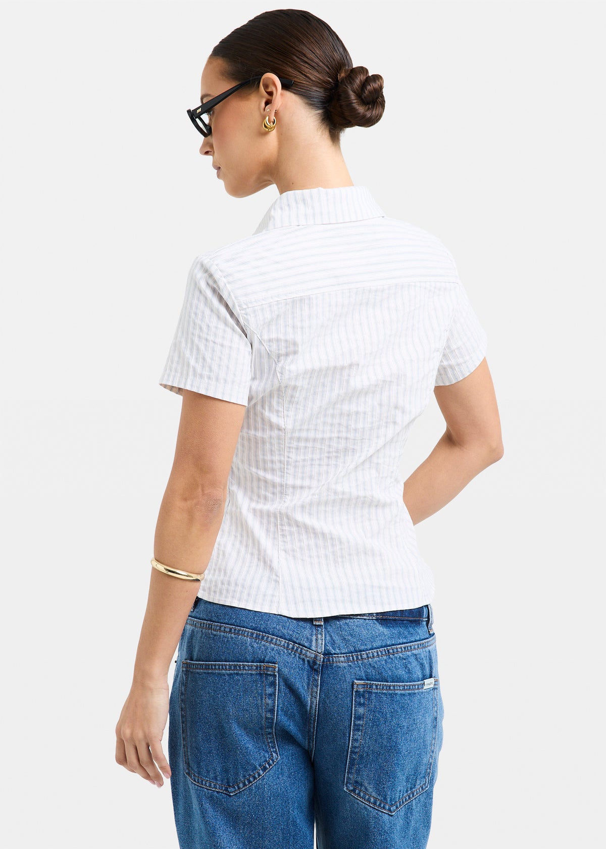 Blake Stripe Popper Shirt BUTTER