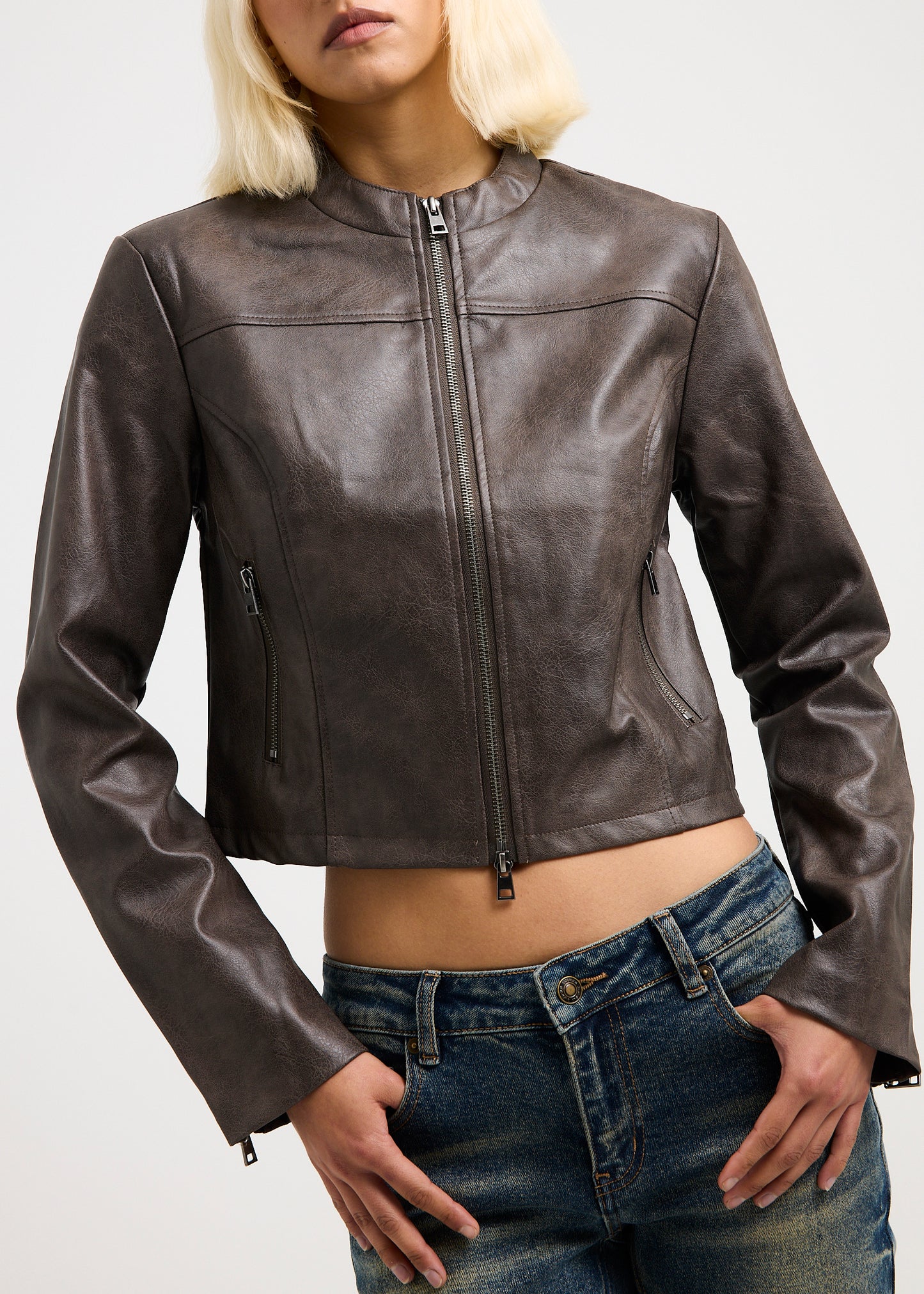 Lea Double Zip PU Jacket