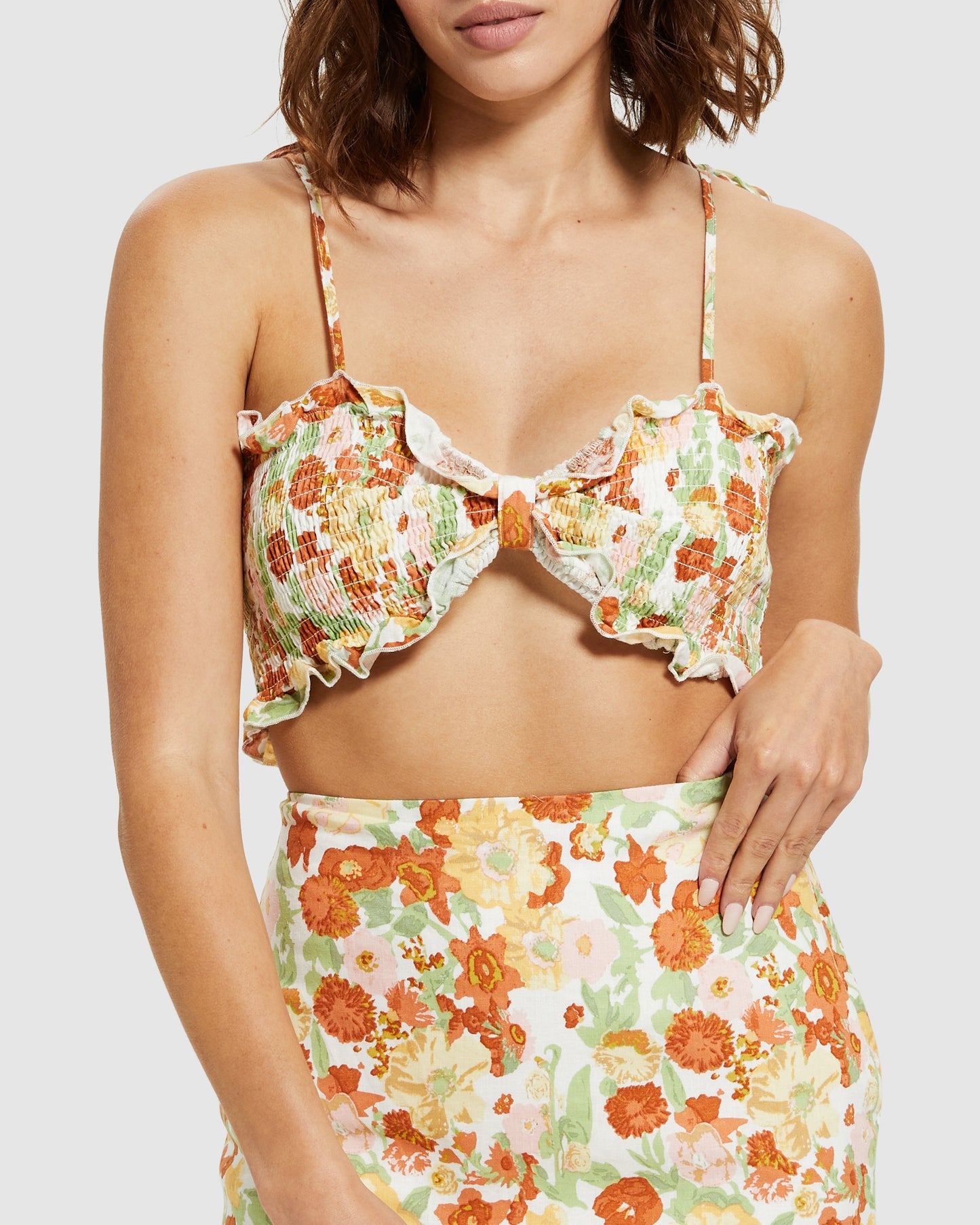 Celest Floral Shirred Top