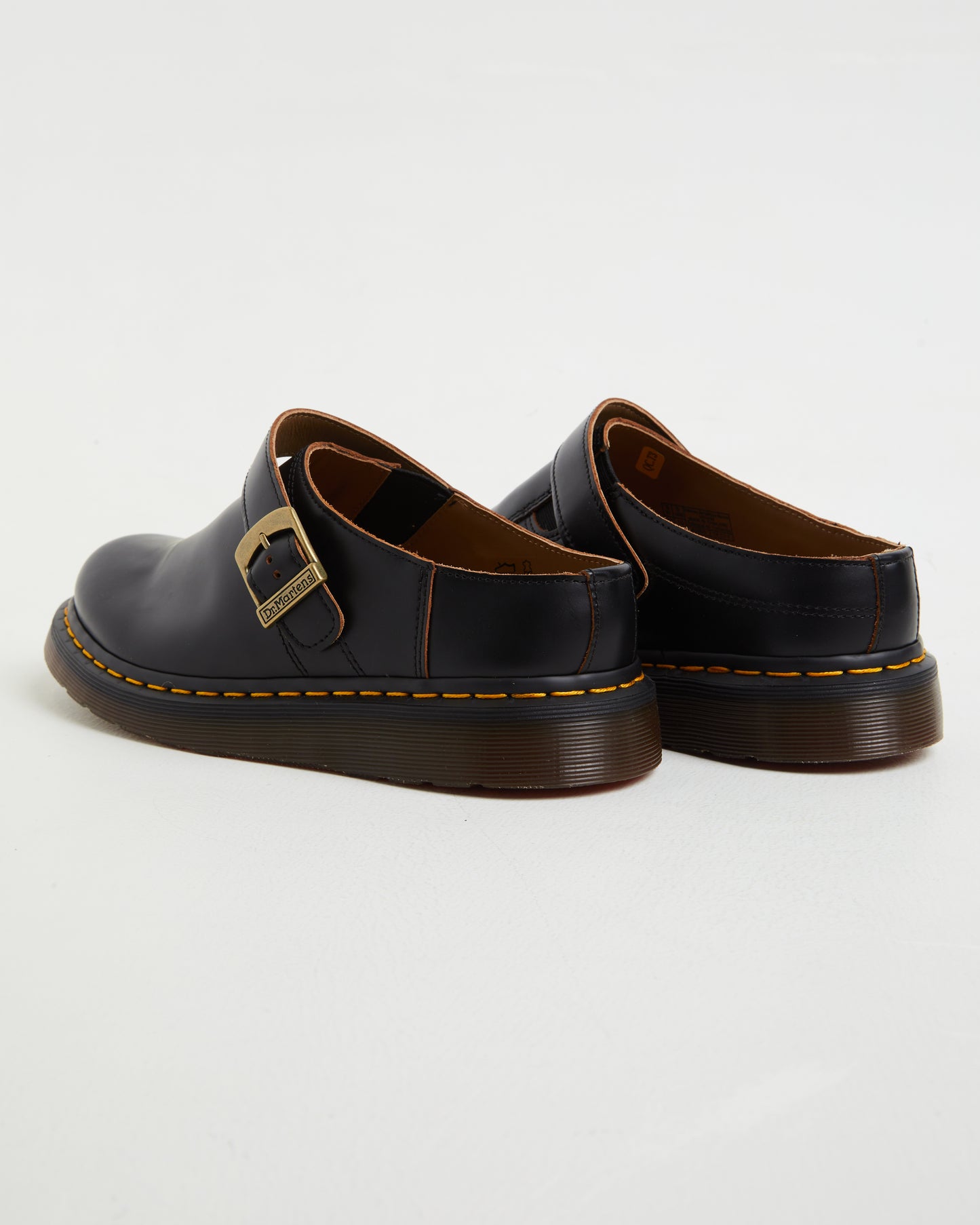 Isham Buckle Mules in Vintage Smooth Black