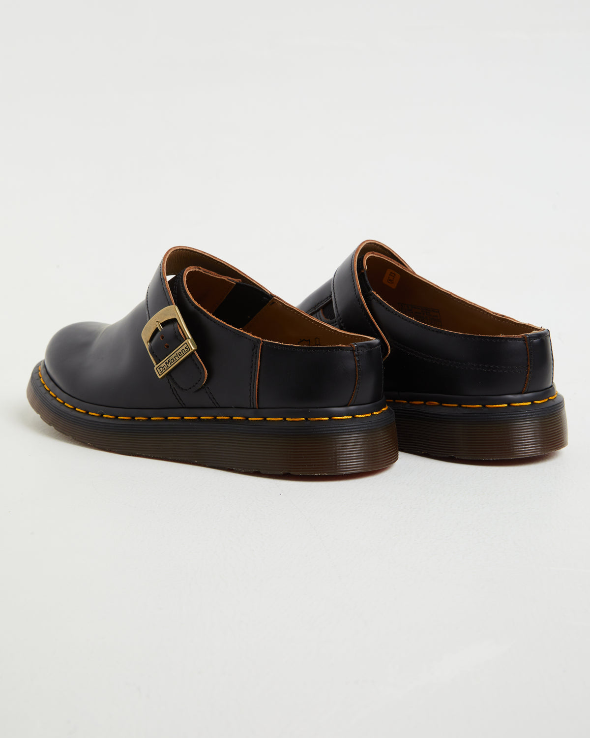 Isham Buckle Mules in Vintage Smooth Black BLACK