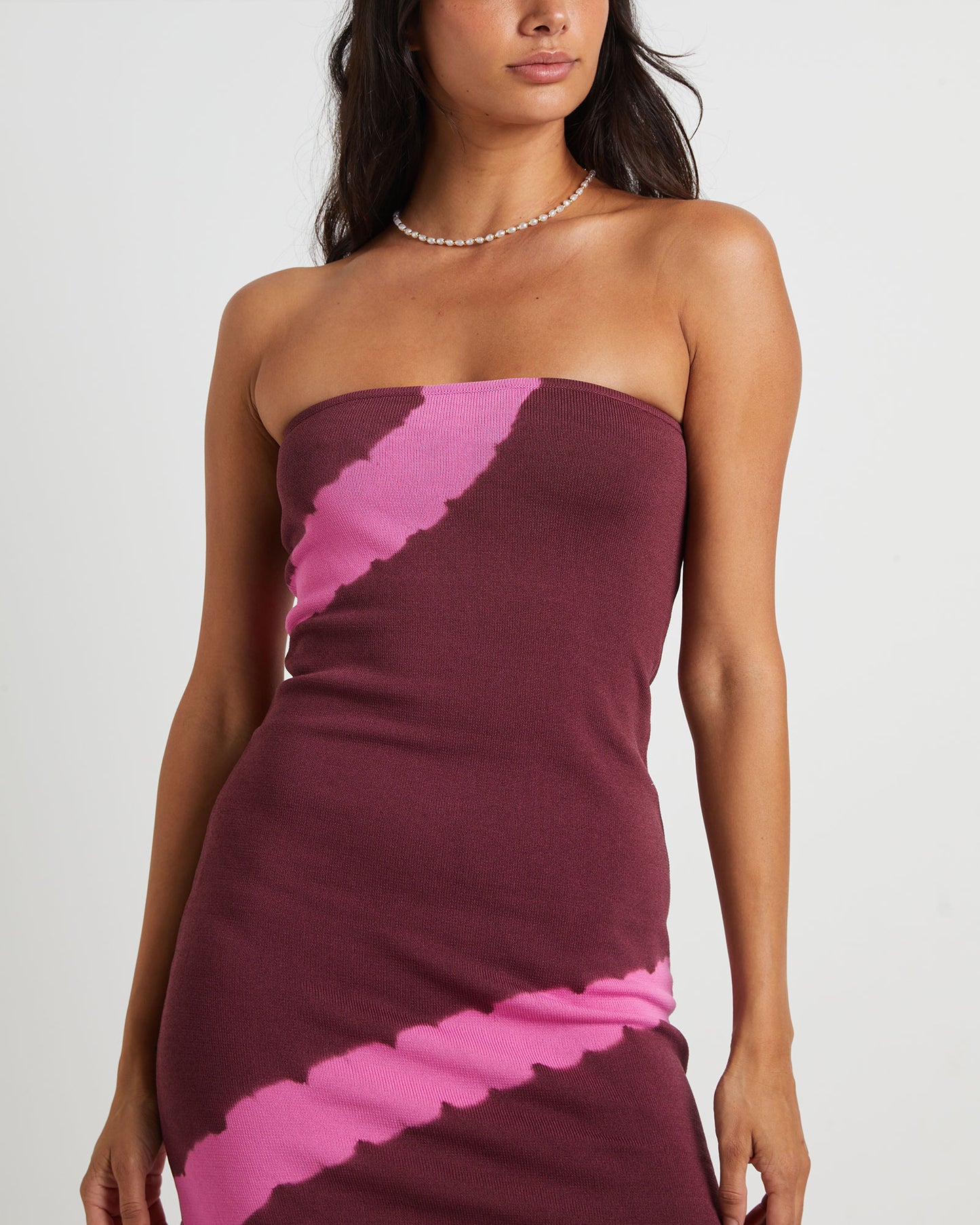 Margot Longline Knit Bandeau Mini Dress in Assorted