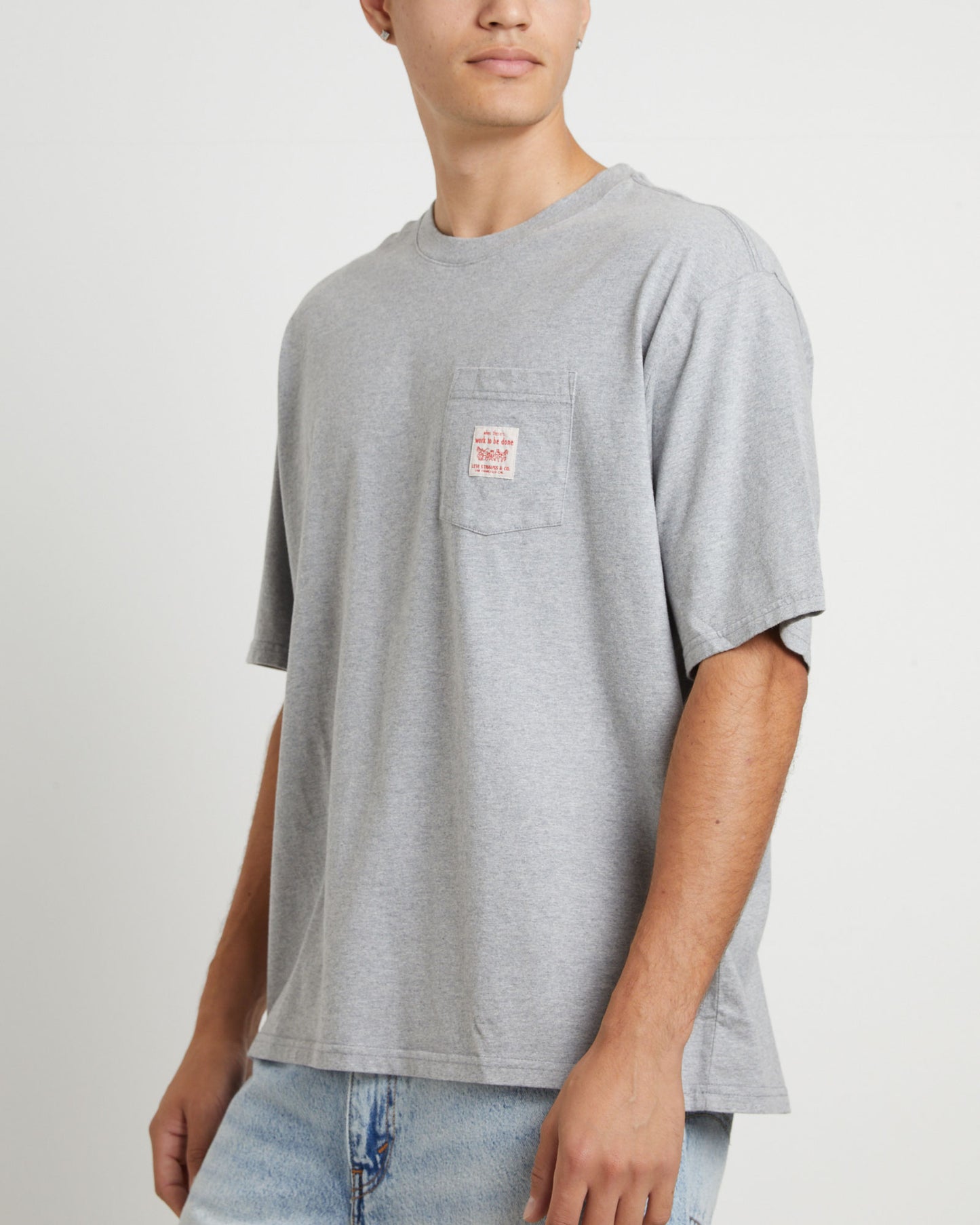 Short Sleeve Workwear T-Shirt in Mid Tone Heather Grey