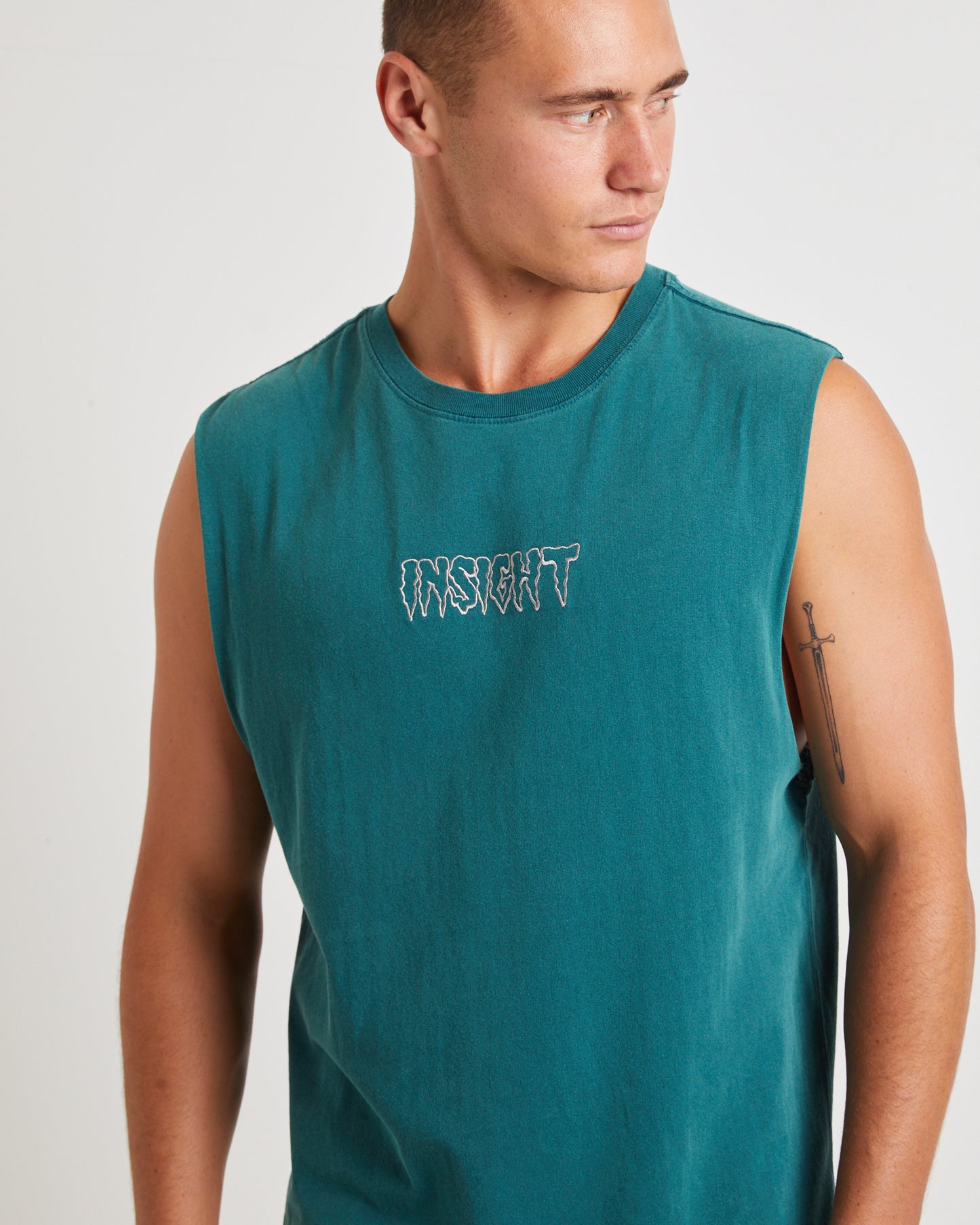 Gritter Muscle Tee in Forest Green