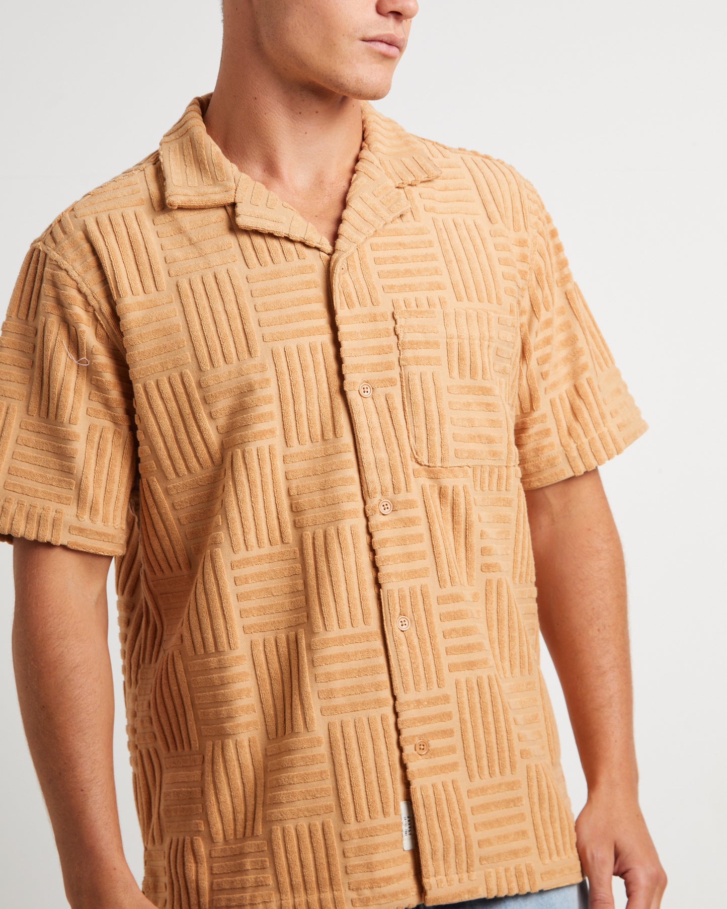 The Barton Terry Short Sleeve Resort Shirt in Rust