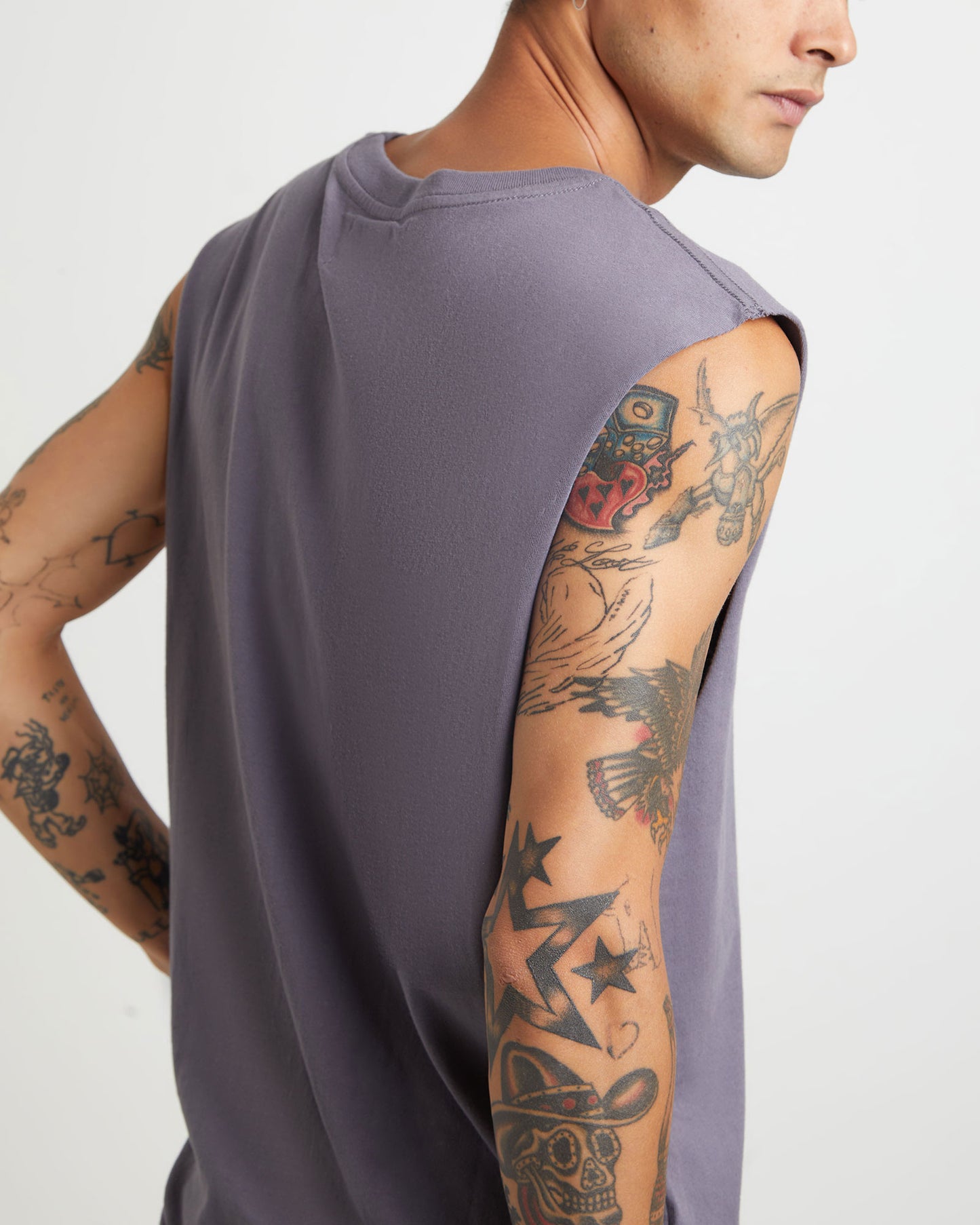 Muscle Tank in Pewter Grey