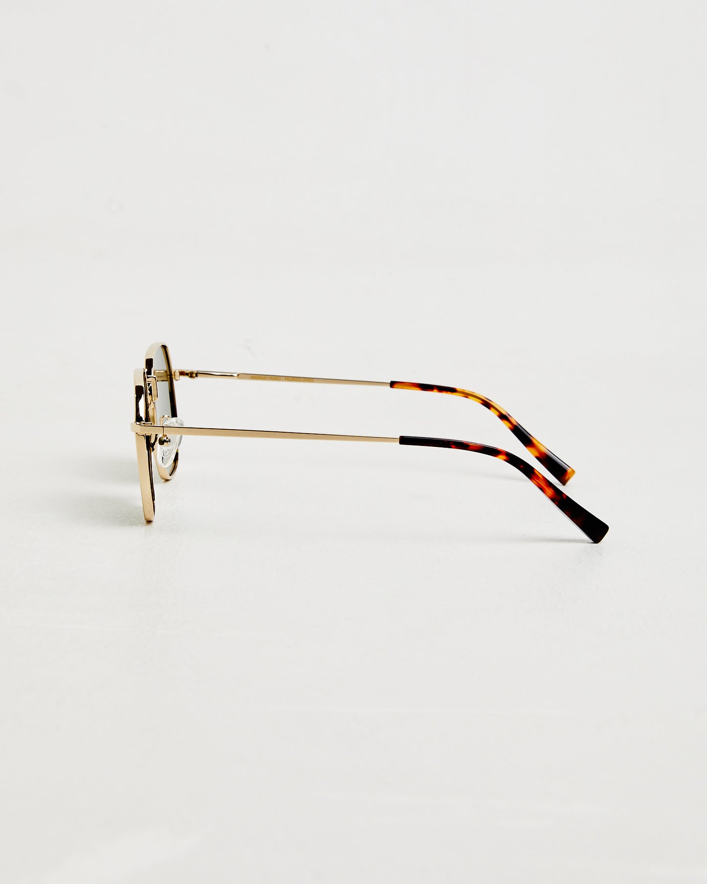 DXB Polished Sunglasses in Gold/Dark Green