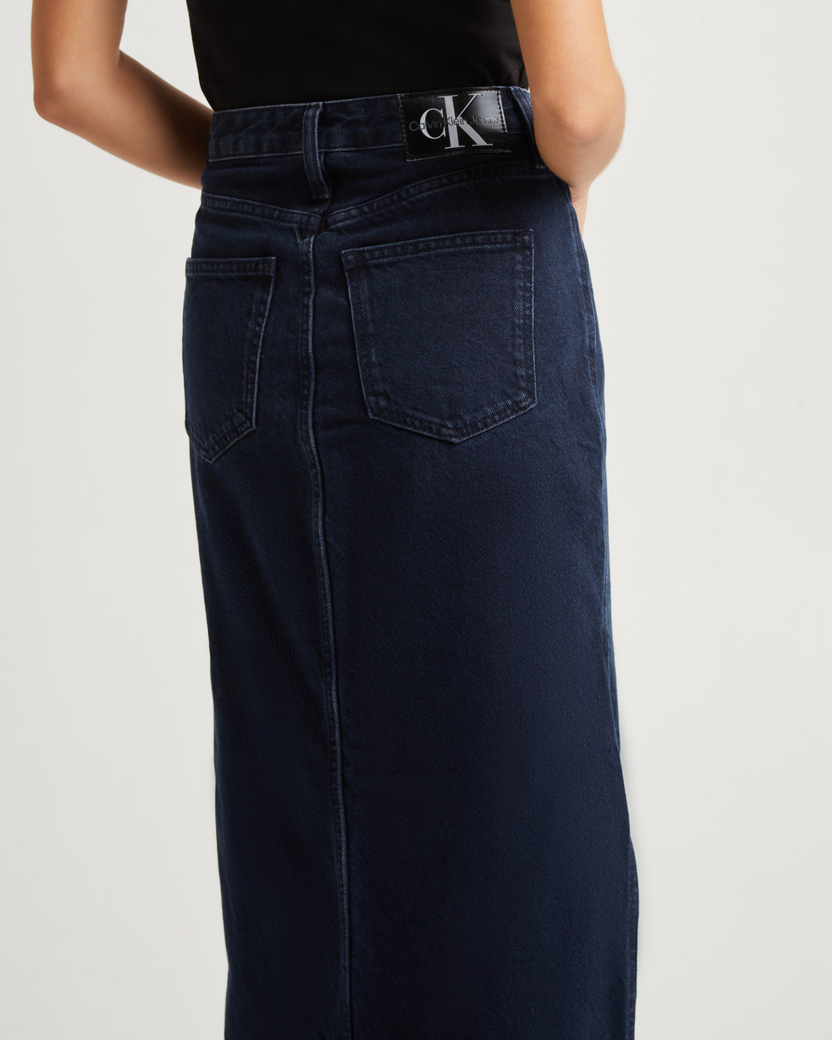 Denim Maxi Skirt Dark
