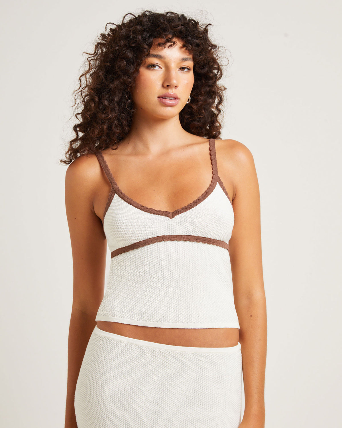 Nori Compact Contrast Knit Top OAT