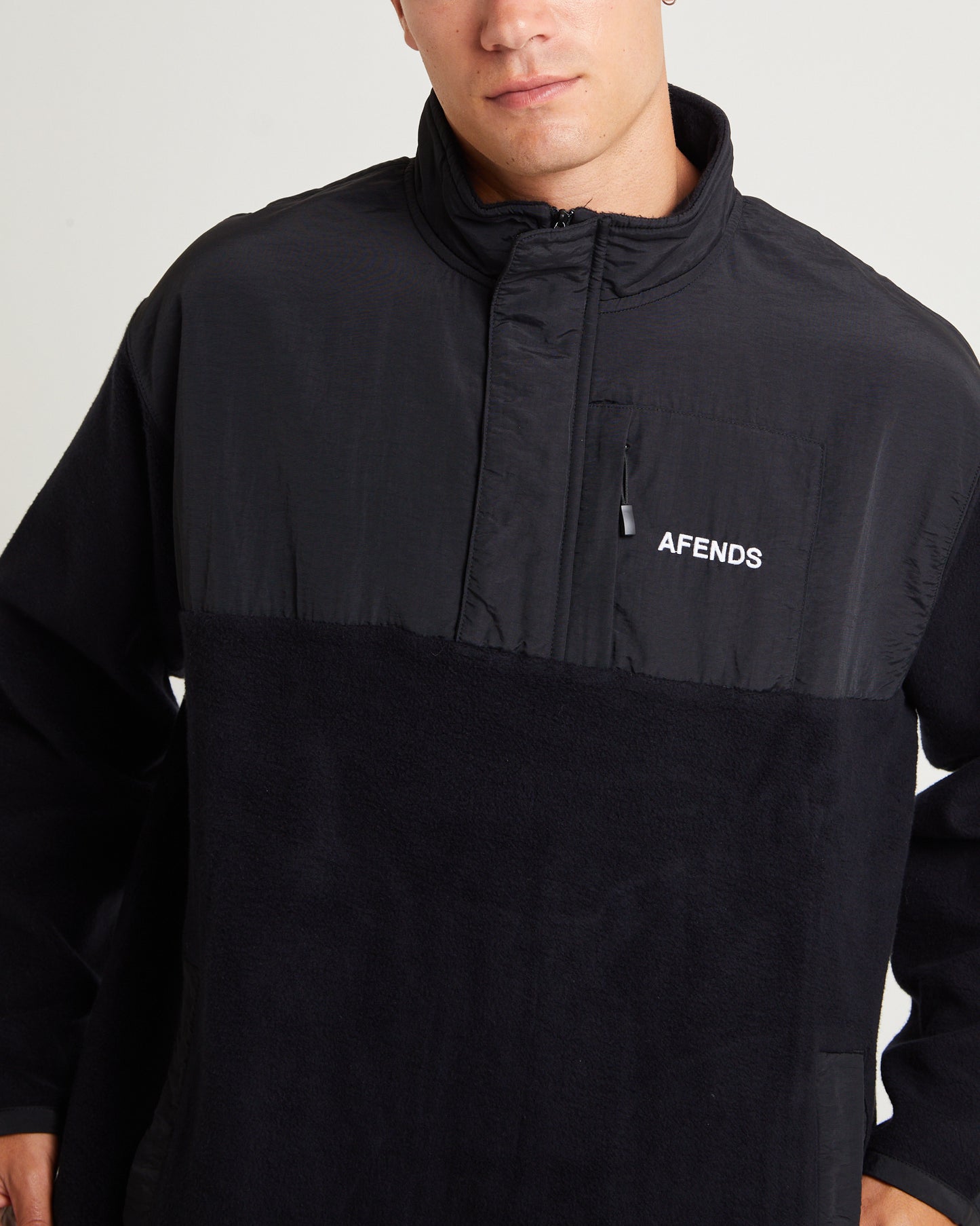 Message Recycled Fleece Pullover Black