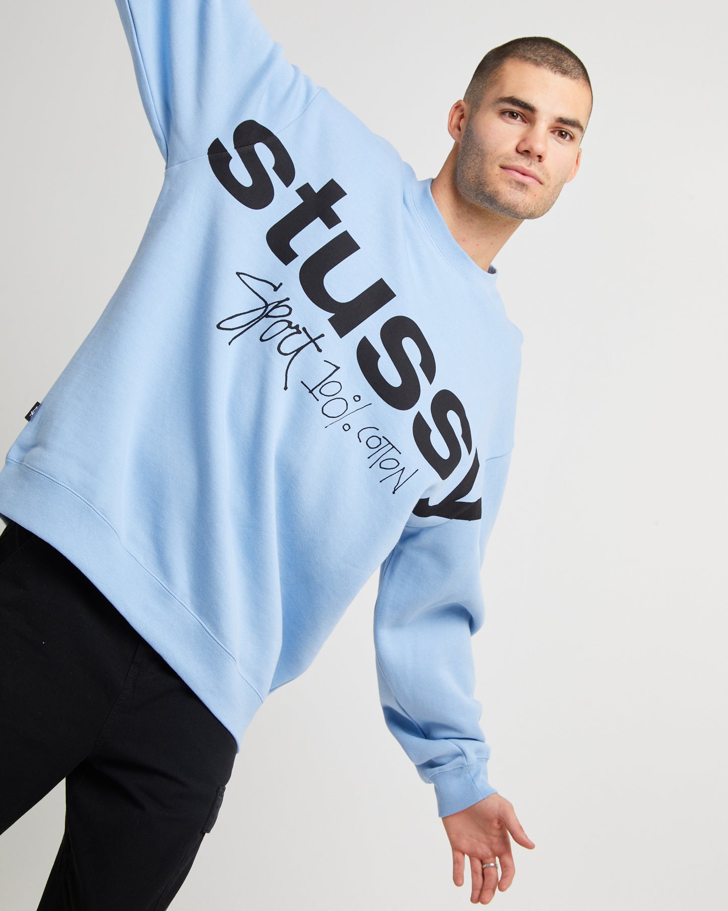 Sport 100 Fleece Crew Sweater Powder Blue