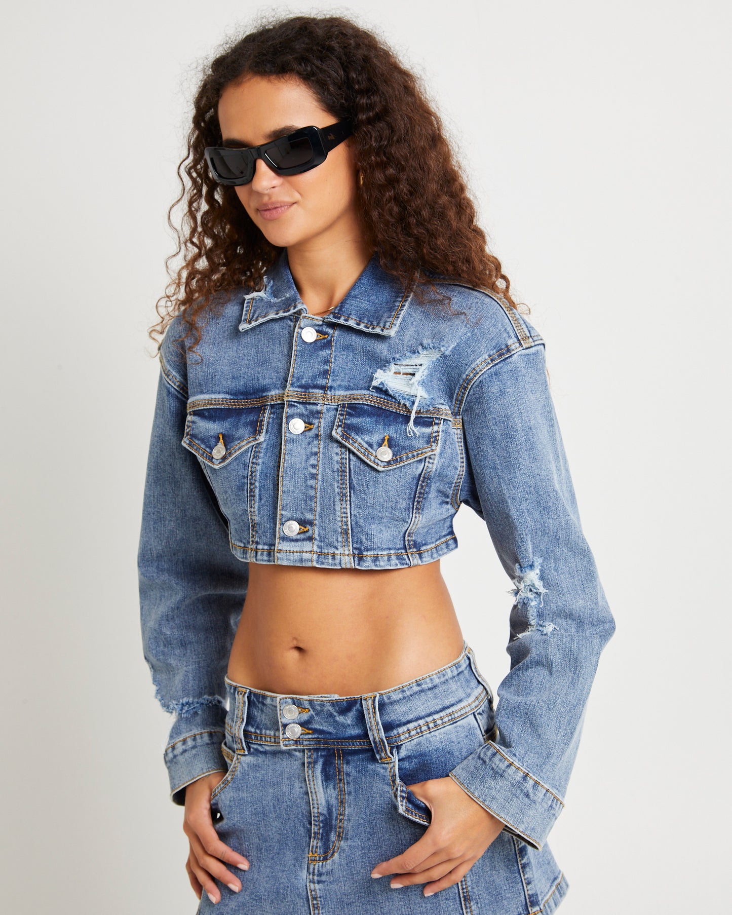 Roxy Shrunken Denim Jacket
