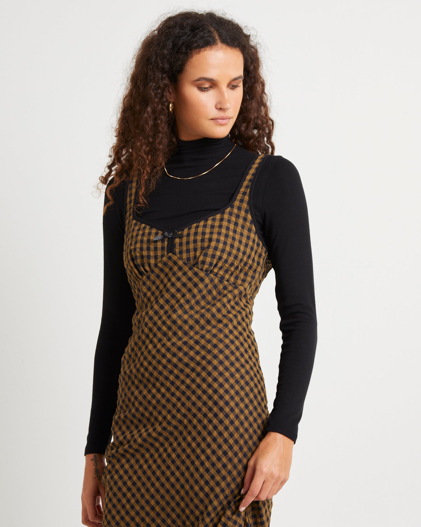 Grunge Plaid Midi Dress