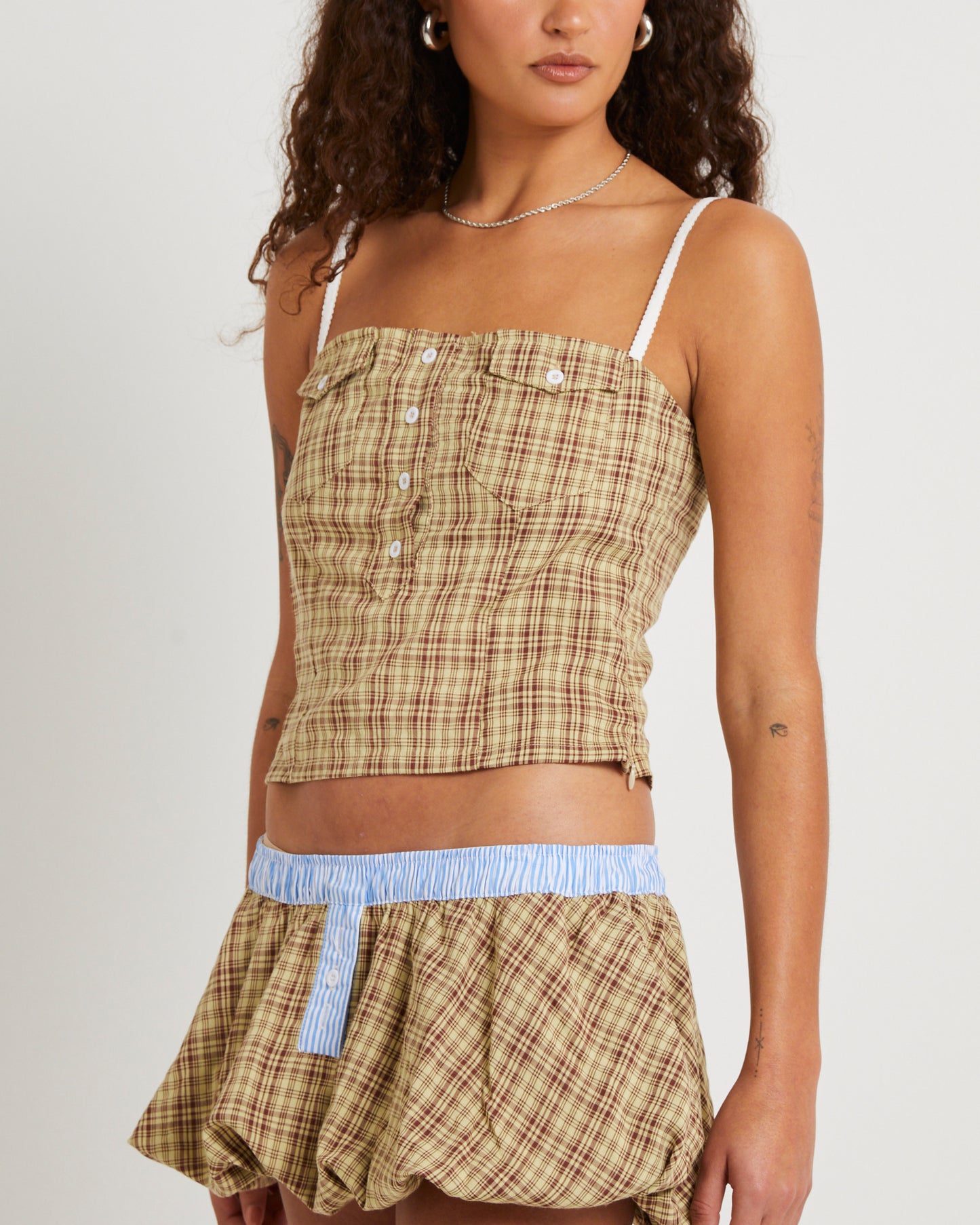 Lulu Check Corset Top