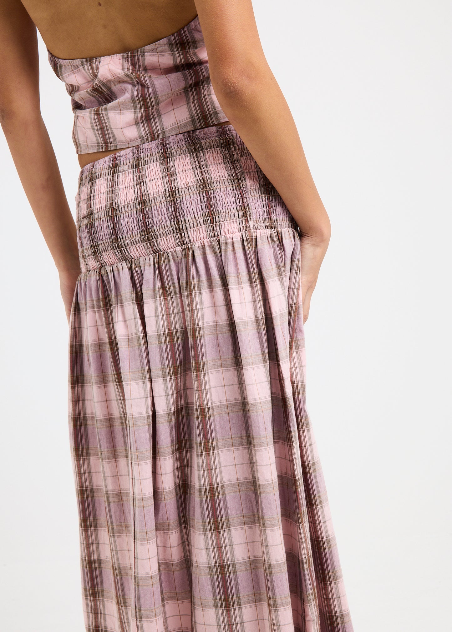 Nani Shirred Maxi Skirt PLAID