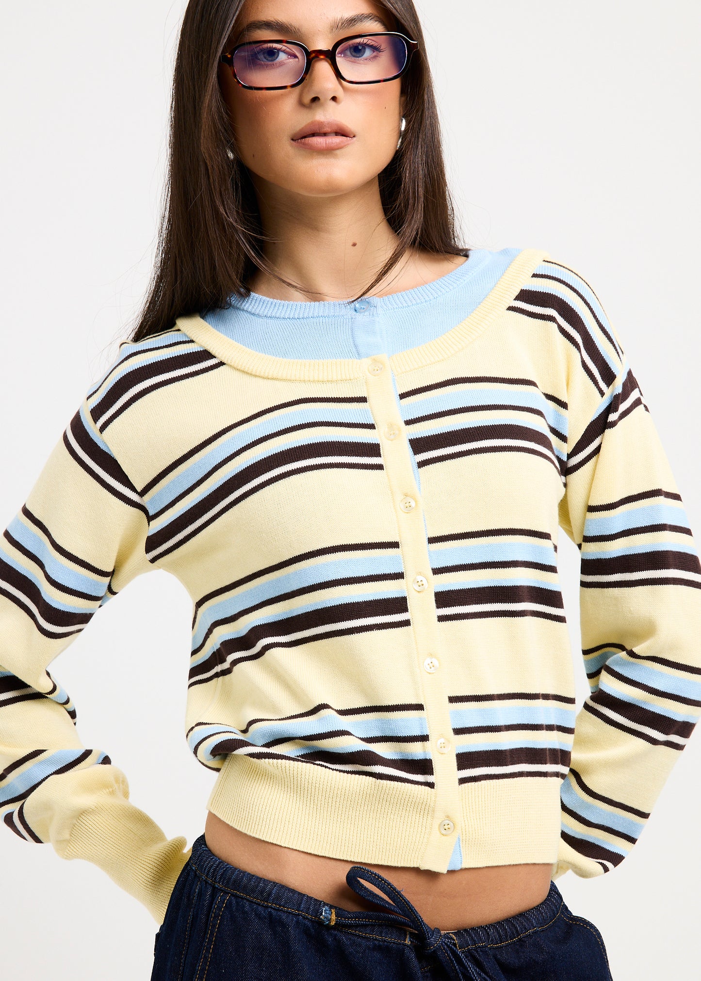 Odessa Double Knit Stripe Cardigan