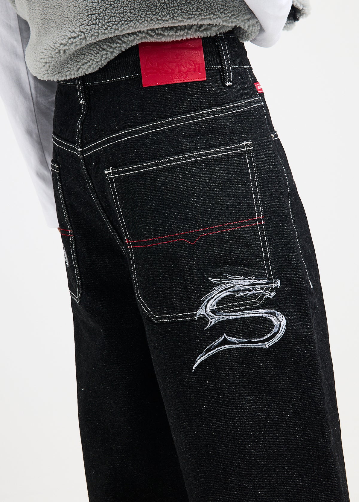 Phantom Baggy Denim Jeans SILVER BLACK