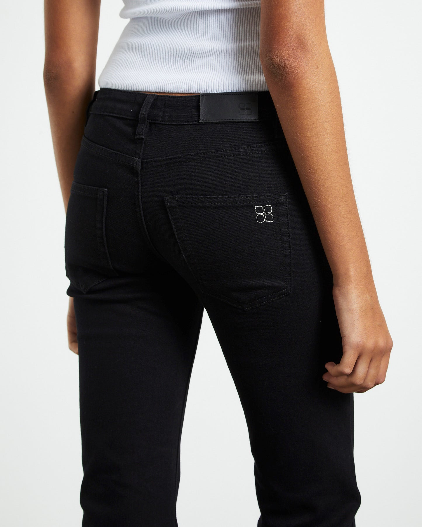 Syd Stretch Low Rise Bootleg Jeans Jet Black