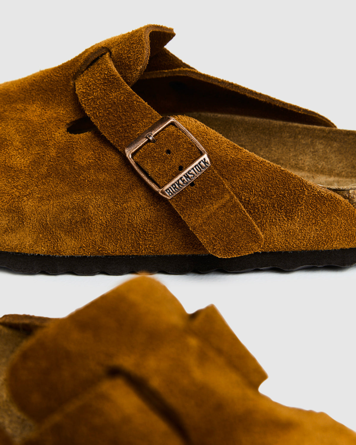 Boston Soft Footbed Suede Leather Sandals Mink