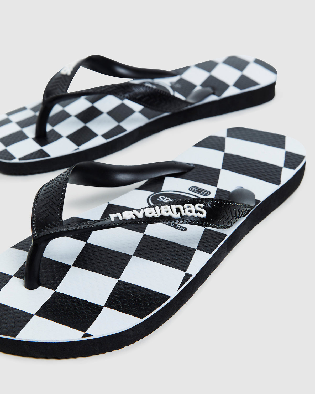 Top Distorted Check Thongs Black/White ASSORTED