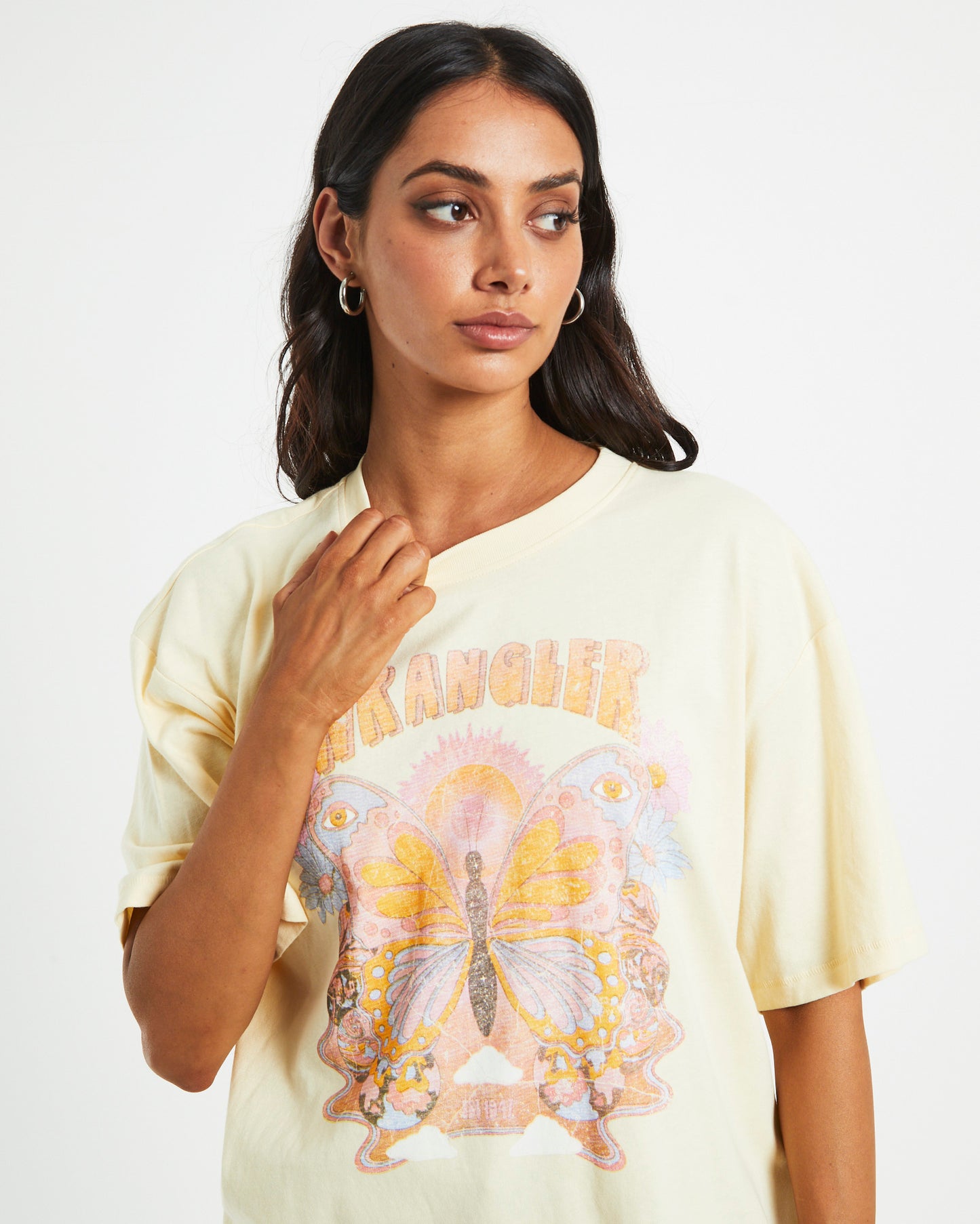 Slouch Short Sleeve T-Shirt in Butterfly Natural