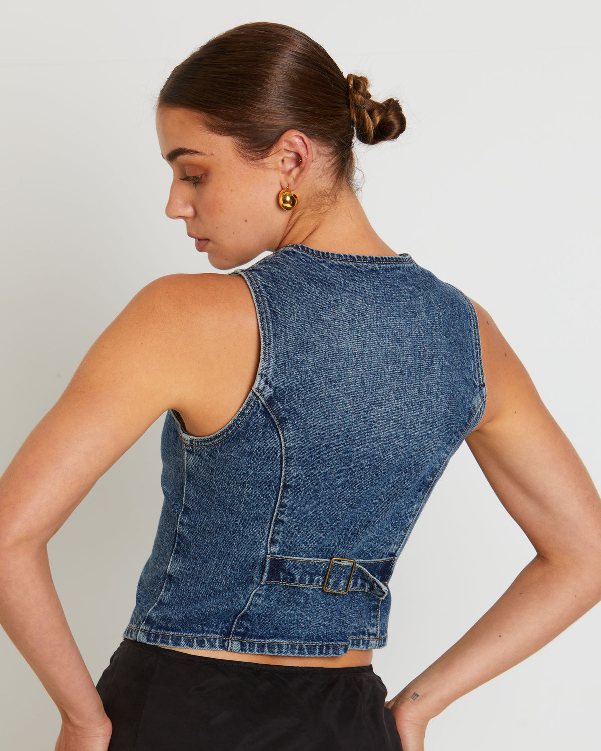 Howdy Denim Vest in Grunge Blue BLUE