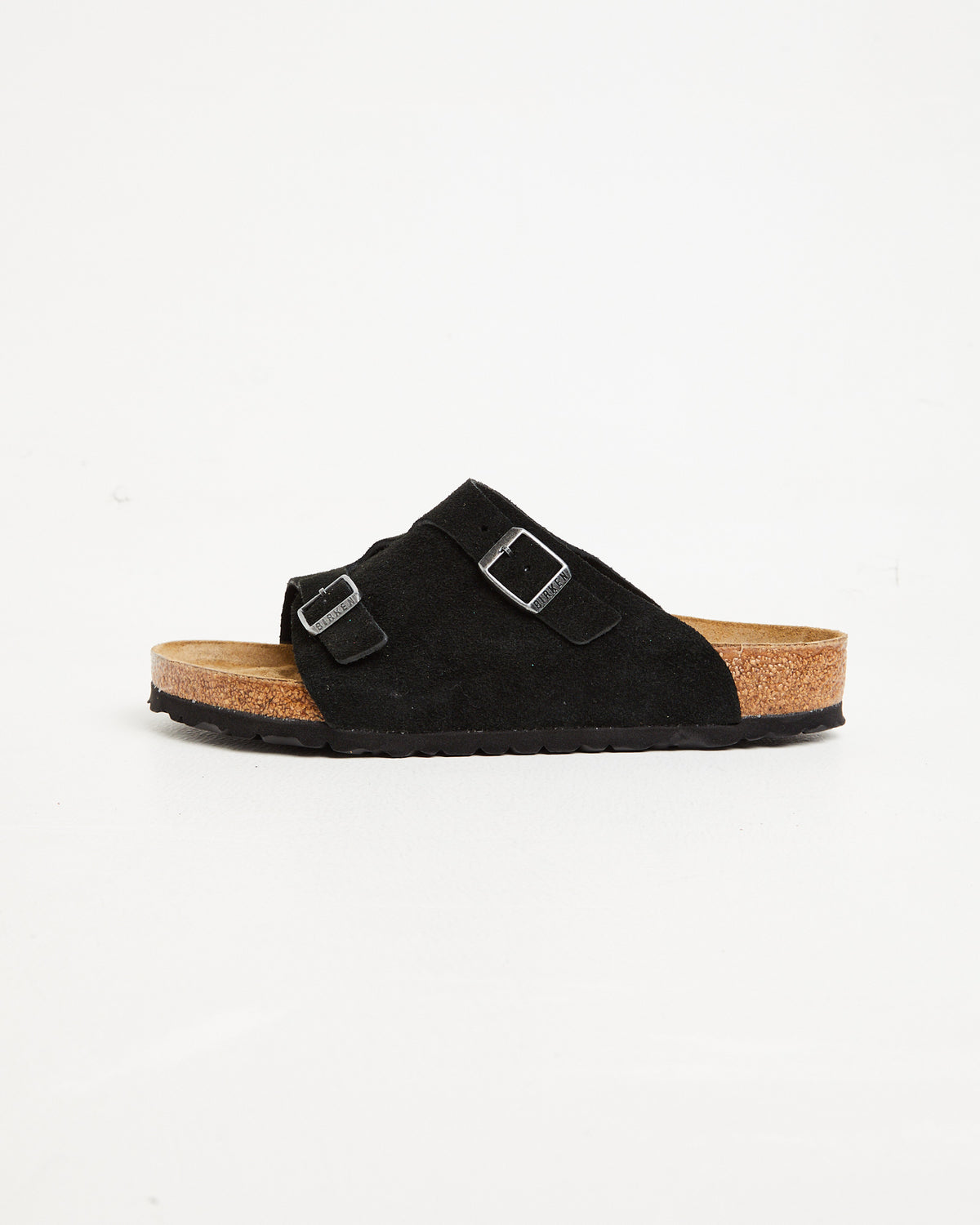 Zurich Regular Suede Leather Sandals in Black BLACK