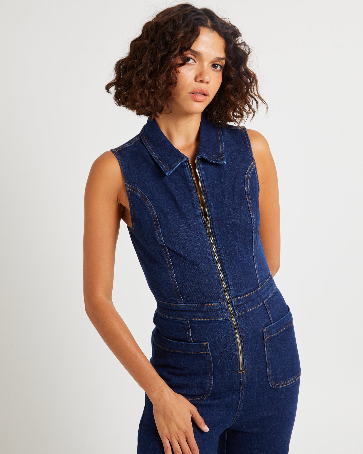 Jett Sleeveless Denim Boiler Suit