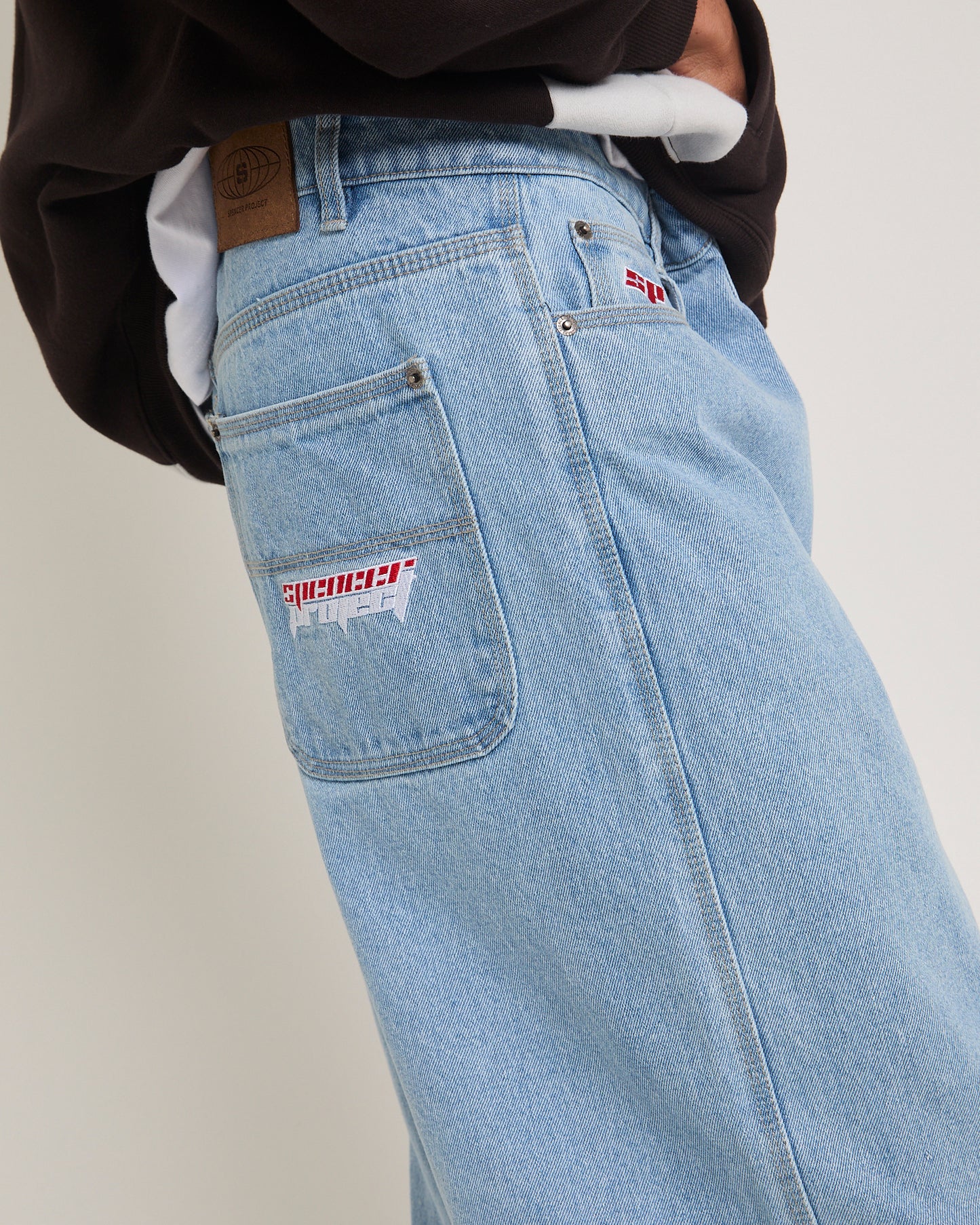 Kay Embroided Wide Leg Denim Pants