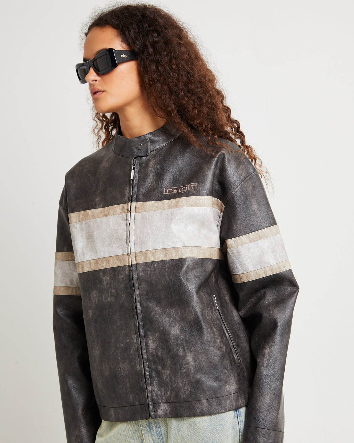 Harvey Distressed Biker Jacket BLACK