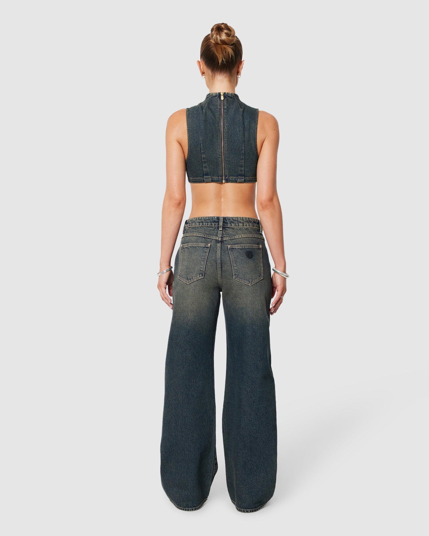 Nightlife Mock Neck Quinn Denim Top
