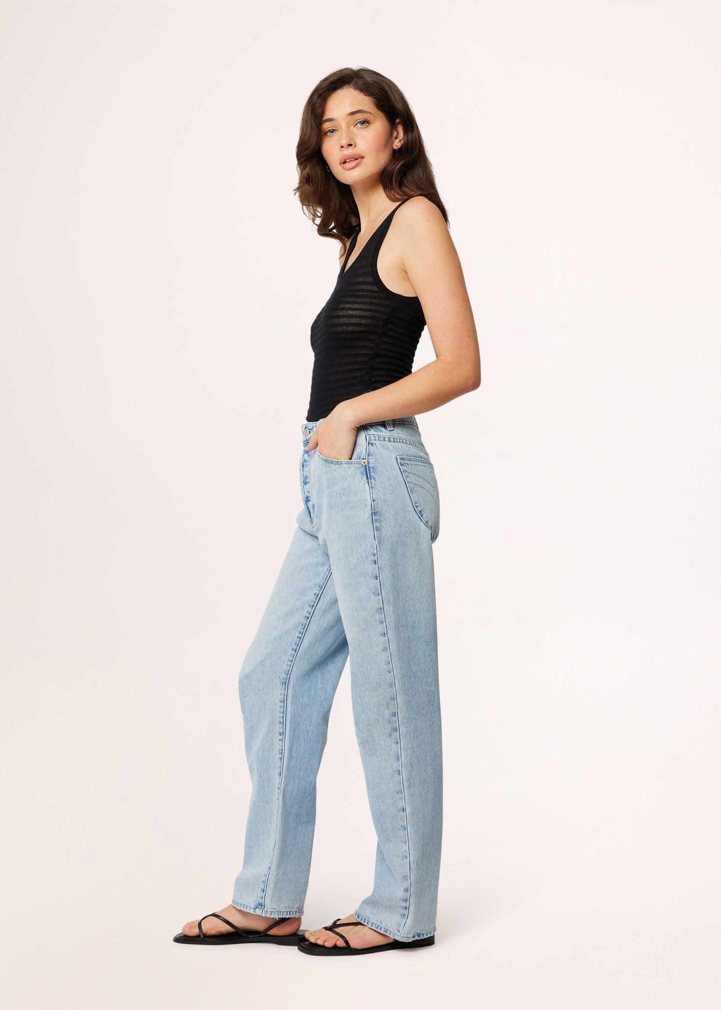 90's Relaxed Denim Jeans Long Beach Worn