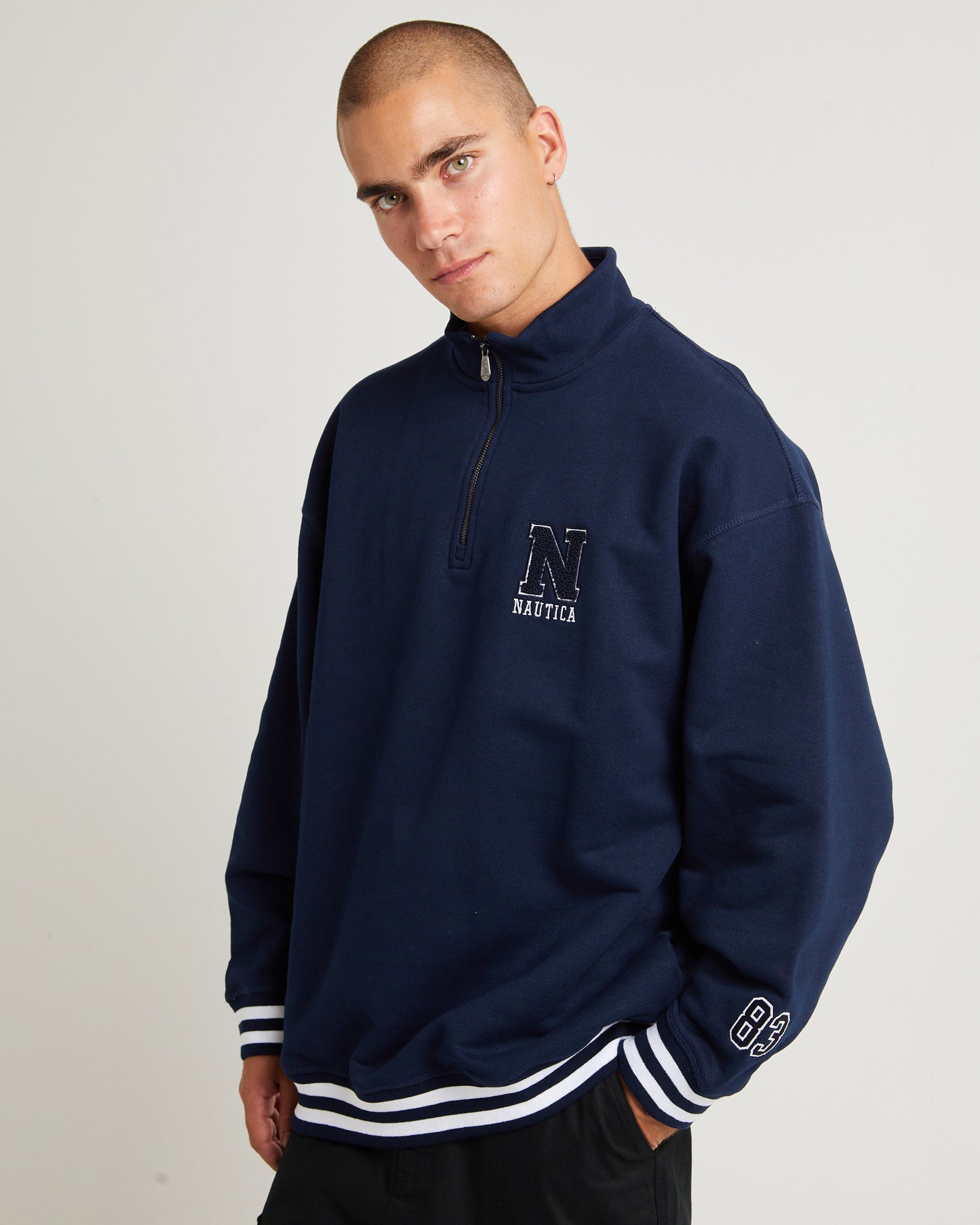 Beta 1/4 Zip Top Dark Navy