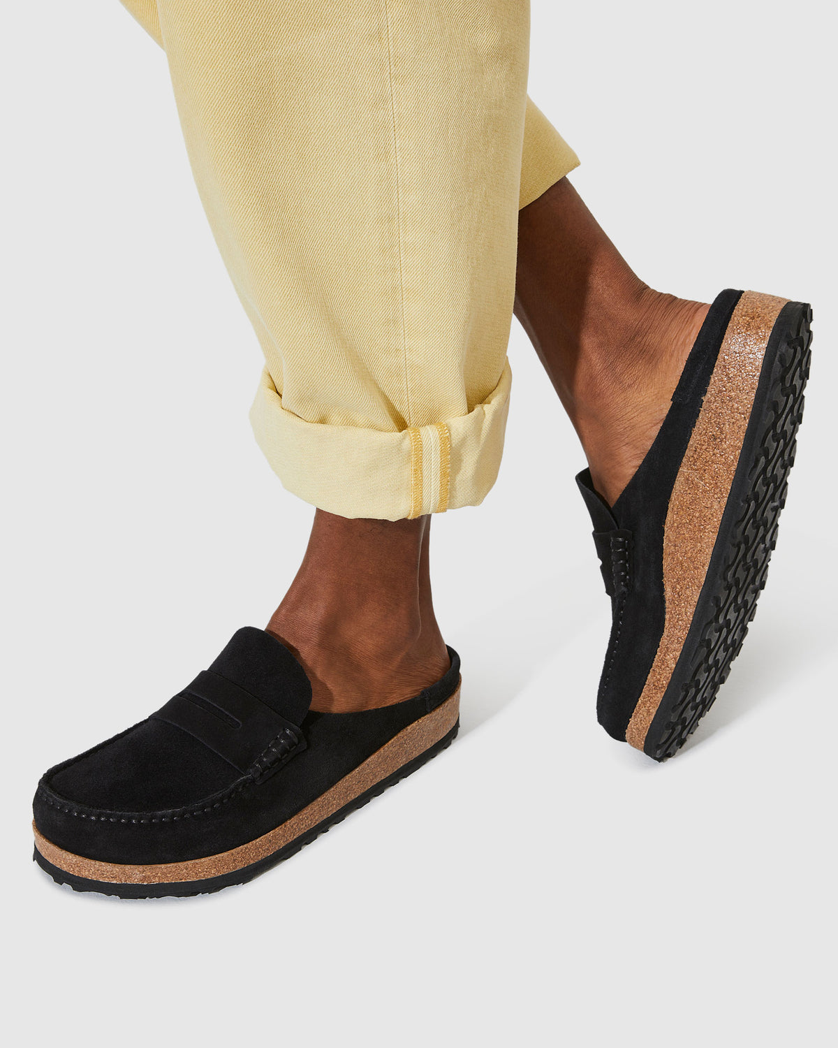 Naples Suede Leather Sandals BLACK