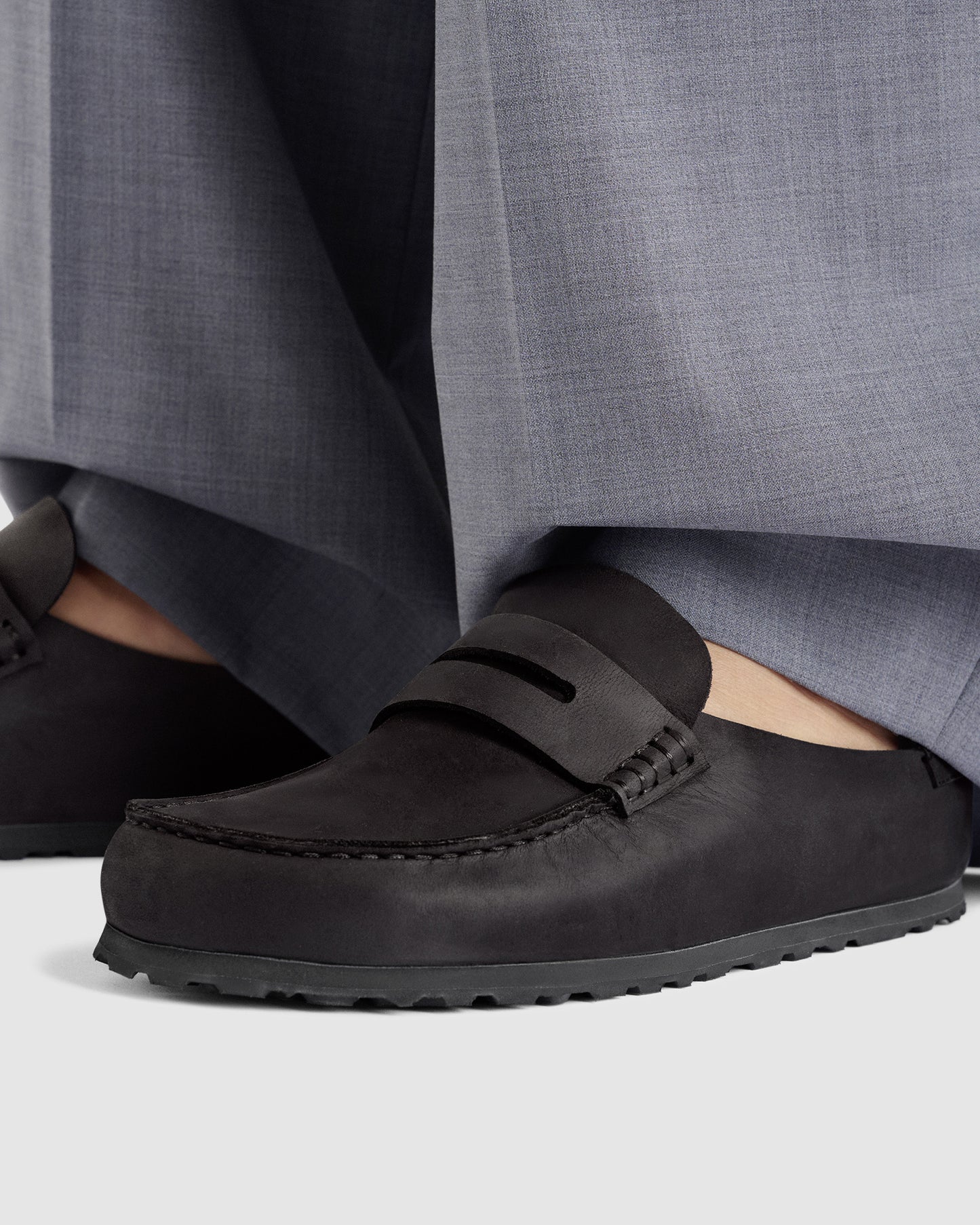 Naples Wrapped Black Oiled Leather Clog