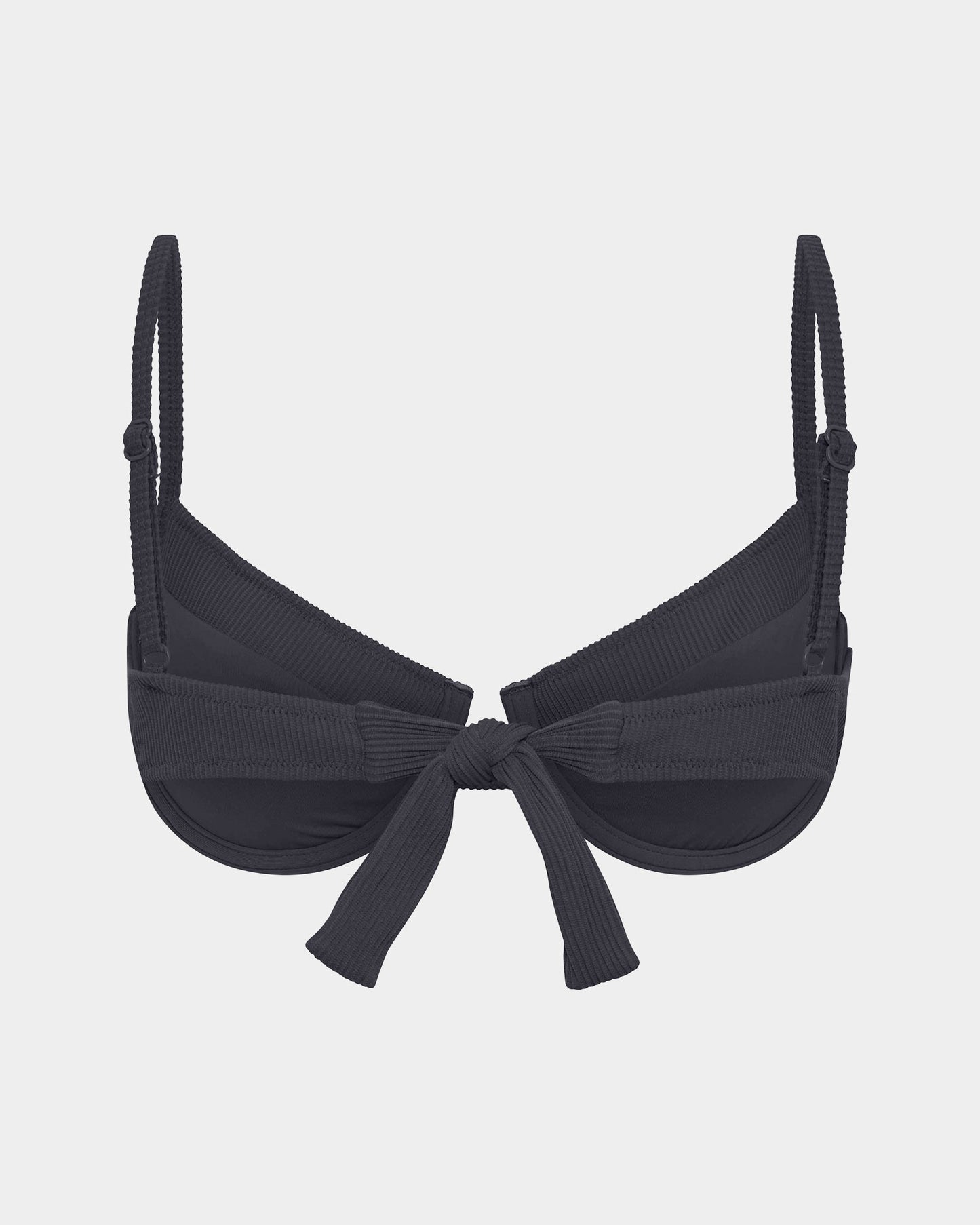 Rib Underwire Tie Back Bikini Top