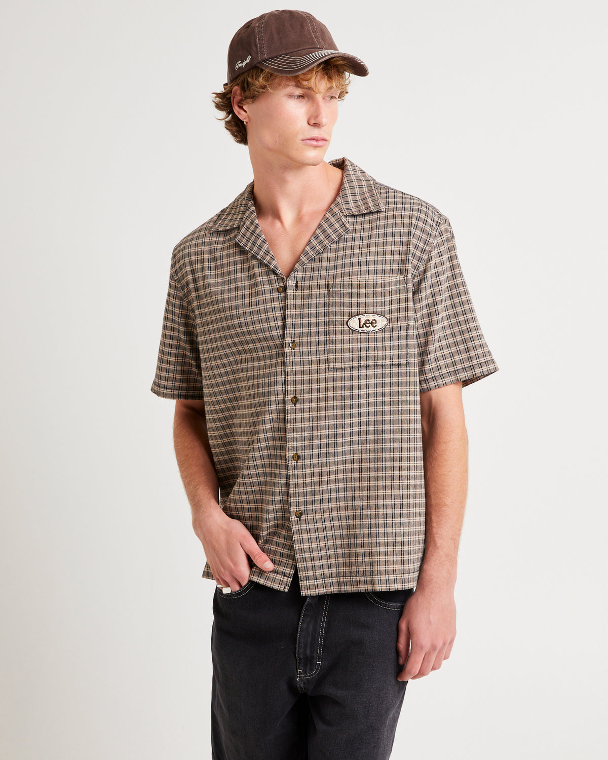 Holiday Shirt Sand Slate Check SLATE CHECK