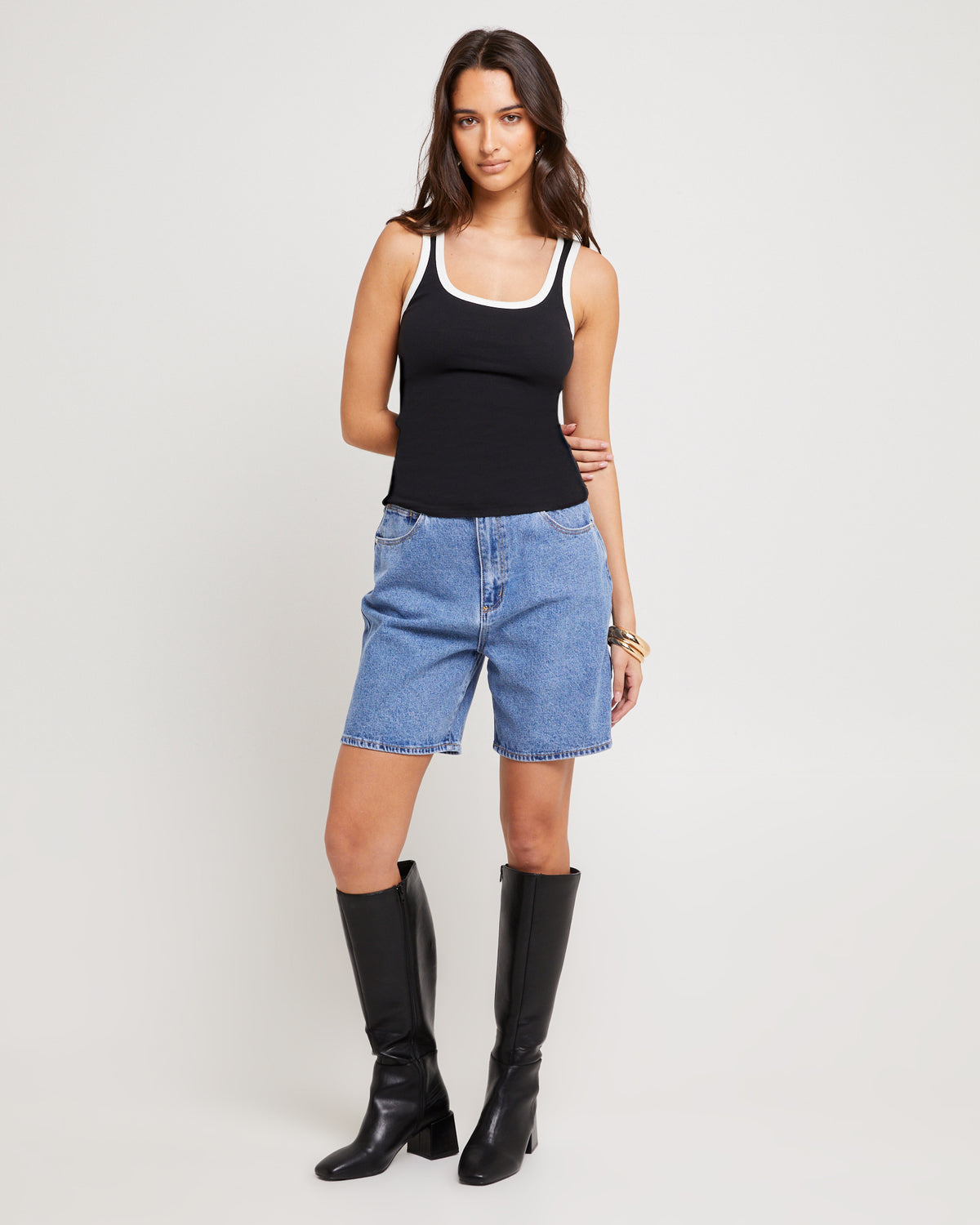 Azure Contrast Tank BLACK