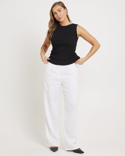 Jemimah Linen Trousers WHITE