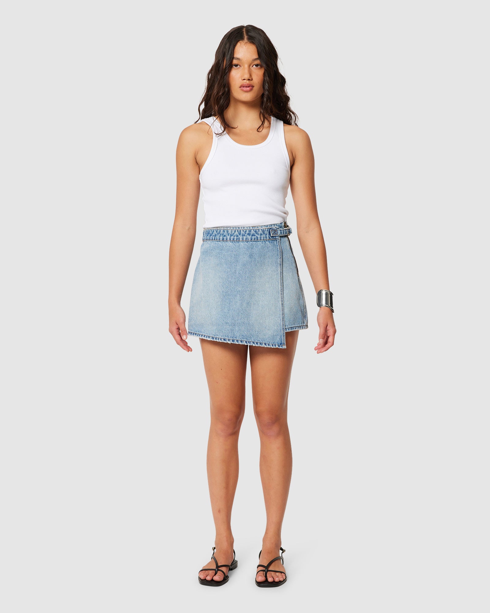 Denim Skort True Rinse – General Pants Co.