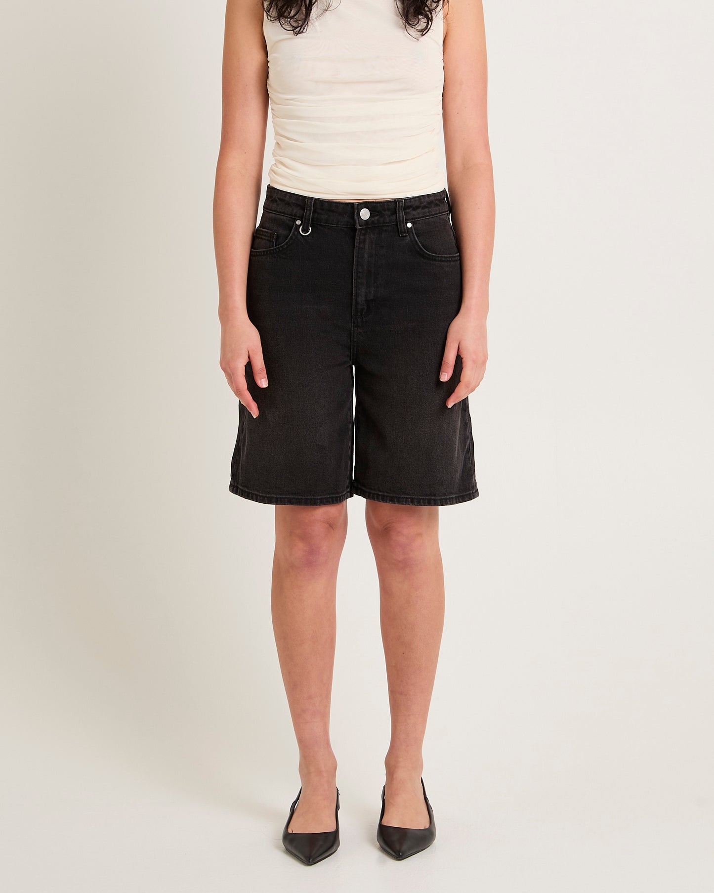 Phoebe Denim Shorts Underground Noir