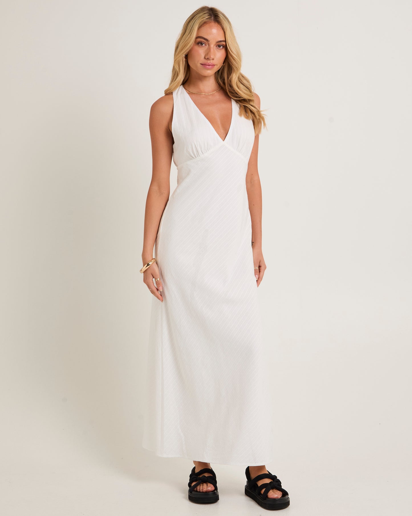 Kaia V Neck Midi Dress