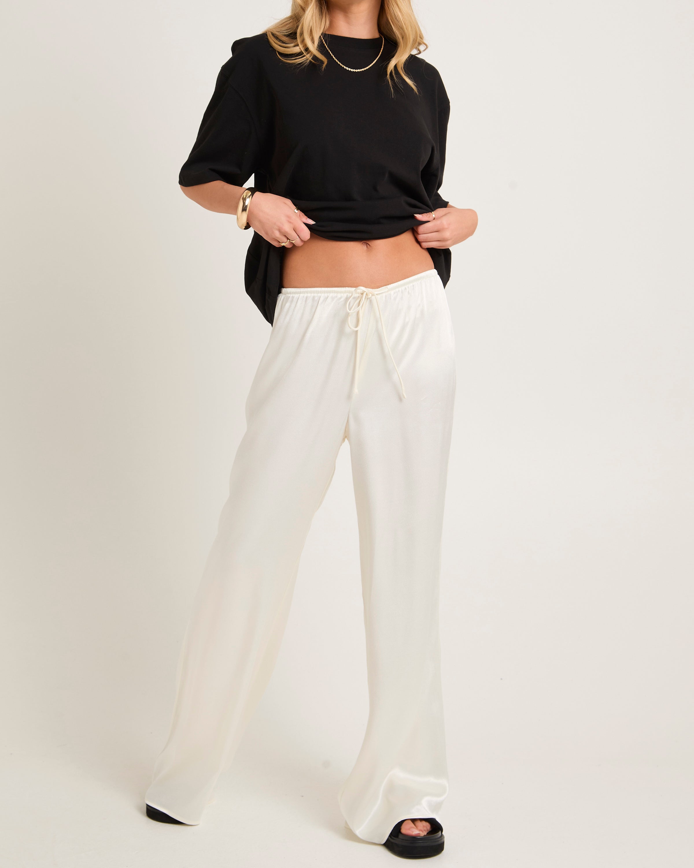 Meredith Satin Mid Rise Pants – General Pants Co.
